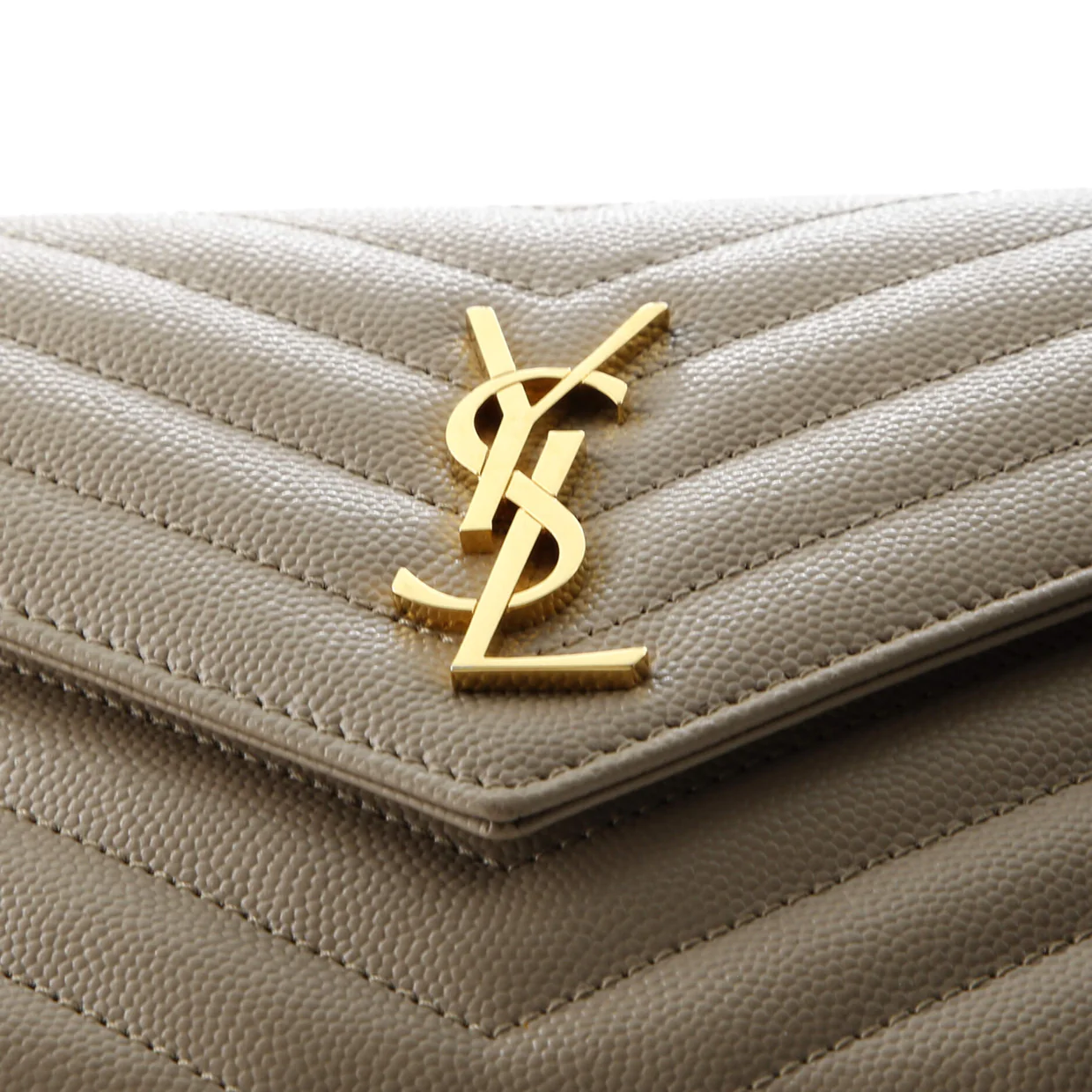 Classic Monogram Wallet on Chain Matelasse Chevron Leather Small - Deep Luxury