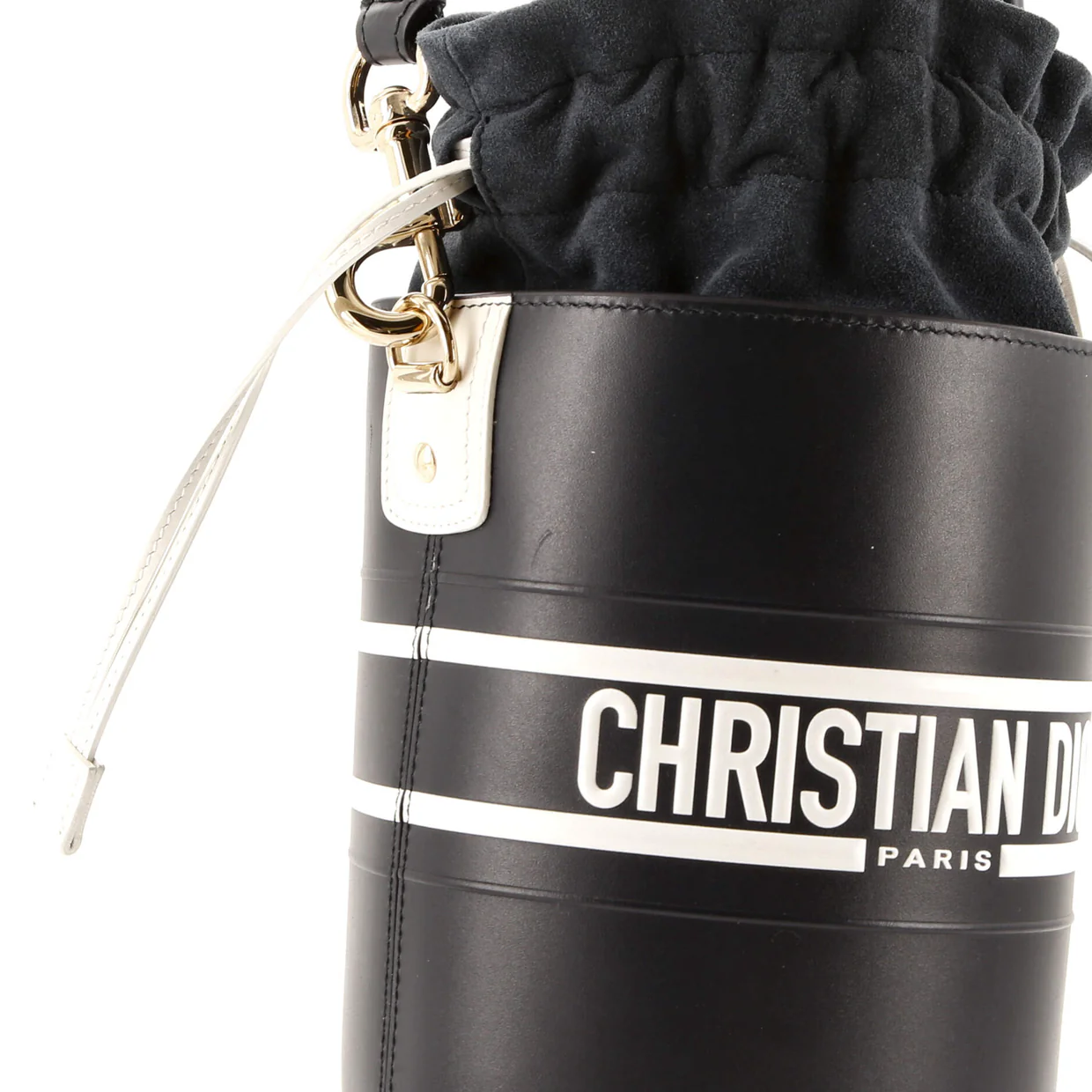 Vibe Drawstring Bucket Bag Leather Small - Deep Luxury
