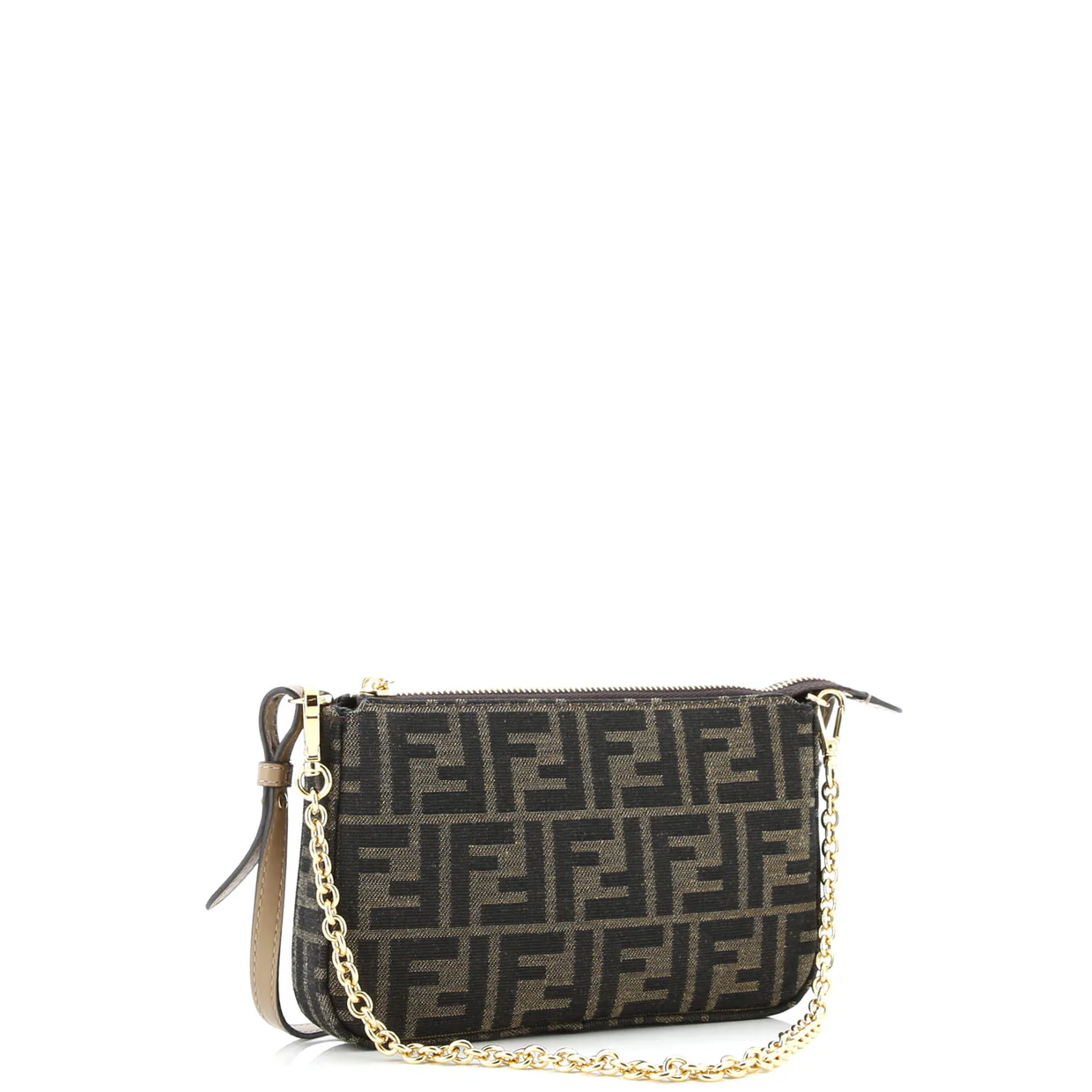 Baguette Pouch with Chain Zucca Canvas - Deep Luxury