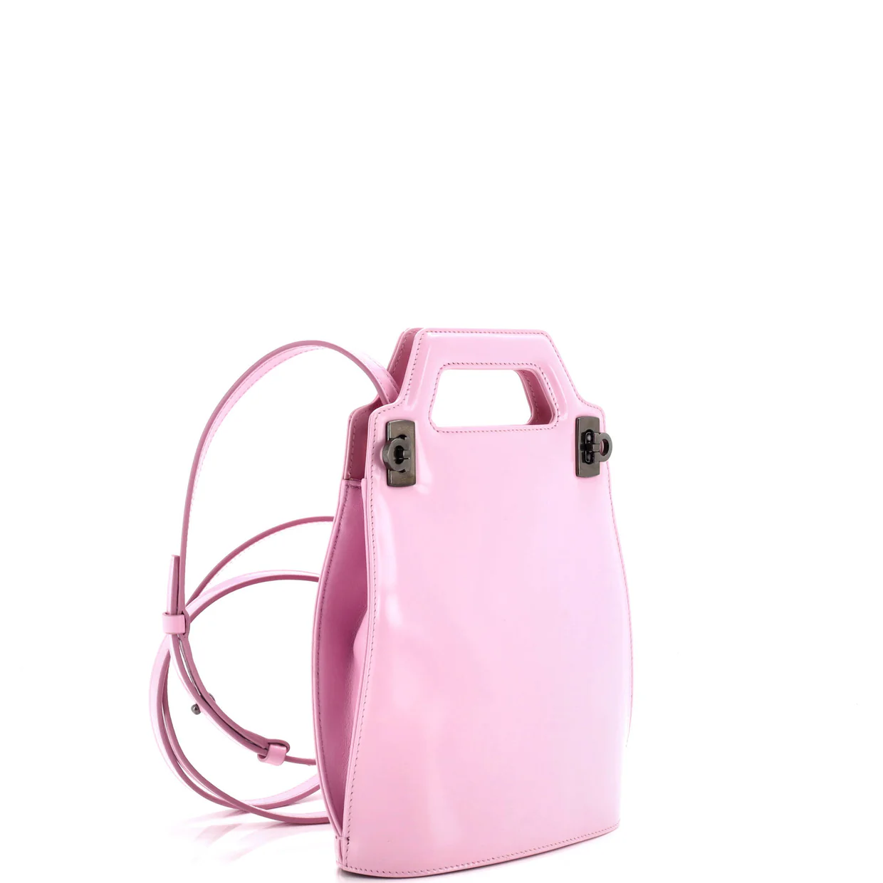 Wanda Top Handle Shoulder Bag Leather North South - Deep Luxury