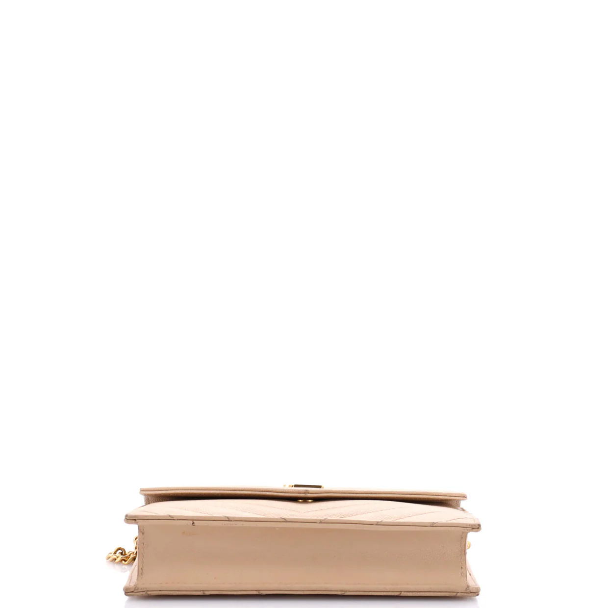 Classic Monogram Wallet on Chain Matelasse Chevron Leather Small - Deep Luxury