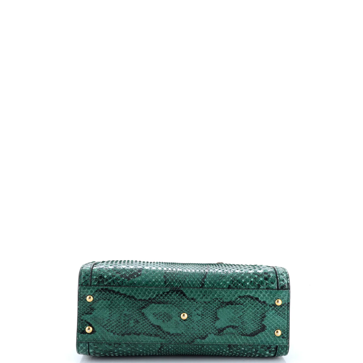 Diana NM Bamboo Handle Tote Python Small - Deep Luxury