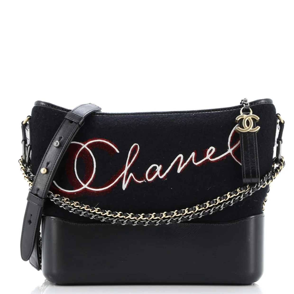 Paris-Hamburg Gabrielle Hobo Embroidered Wool and Calfskin Medium - Deep Luxury