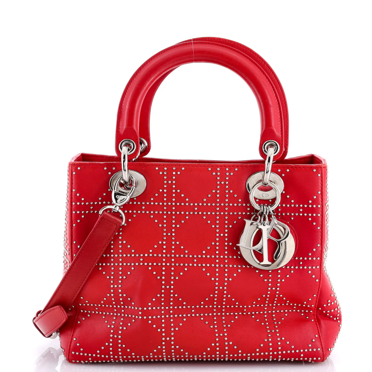 Lady Dior Bag Cannage Studded Lambskin Medium - Deep Luxury