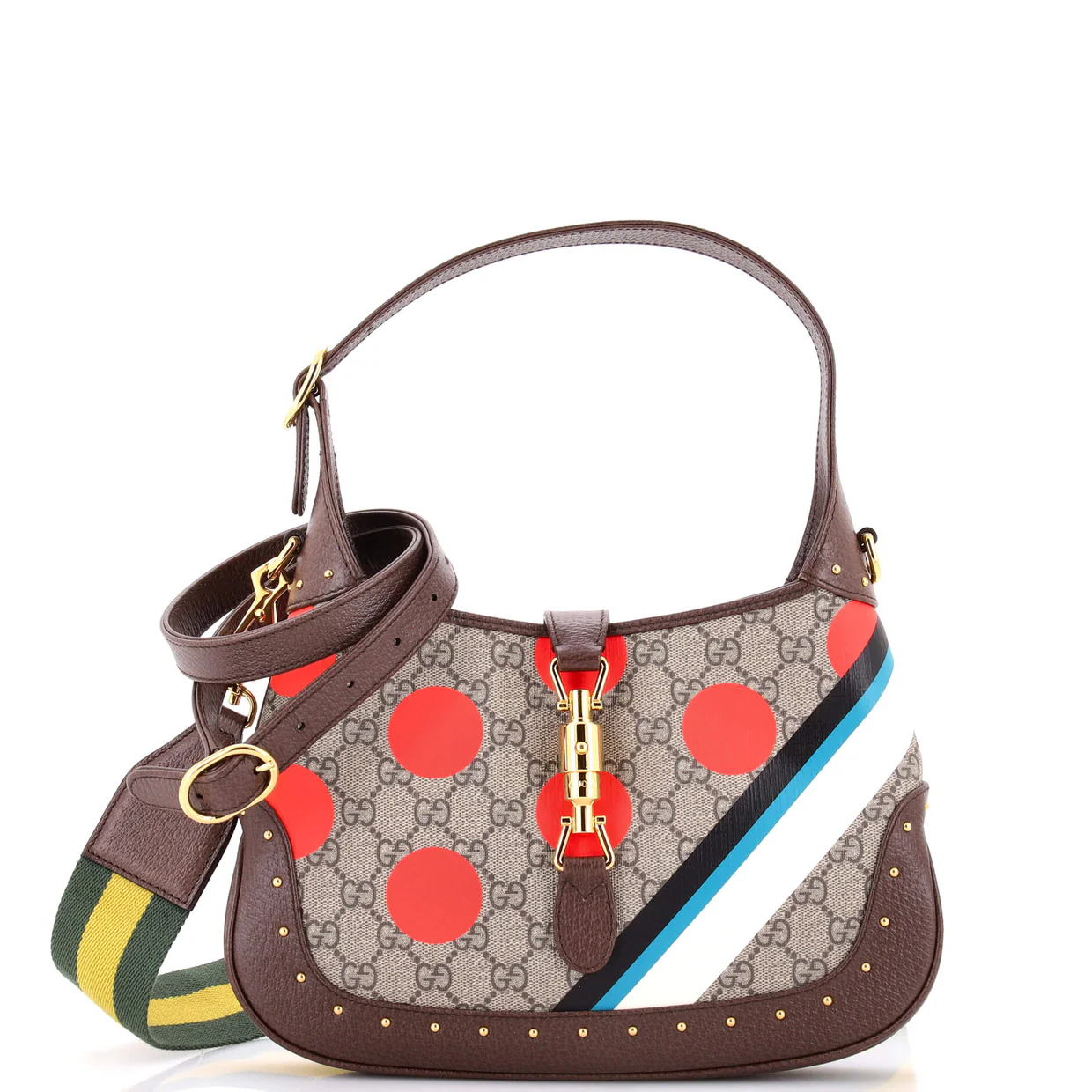 Jackie 1961 Hobo Studded Printed GG Coated Canvas Small - Deep Luxury