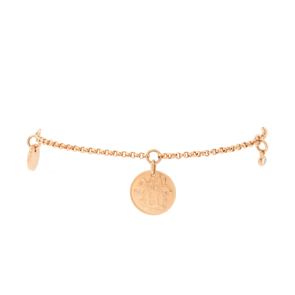Ex-Libris Bracelet 18K Rose Gold with Diamond Small - Deep Luxury