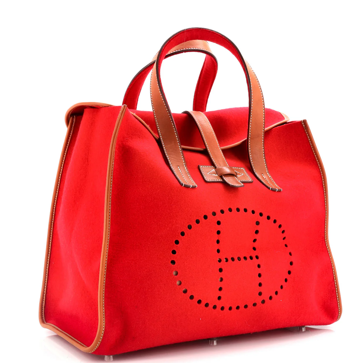 Feu2Dou Tote Wool and Leather - Deep Luxury