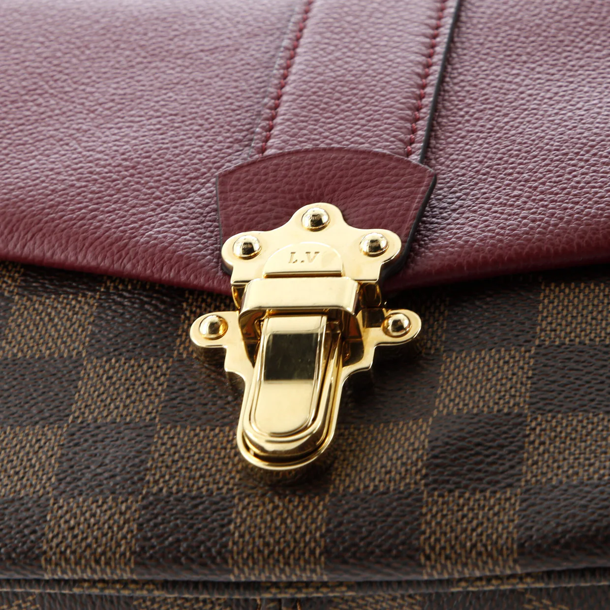 Clapton Handbag Damier and Leather PM - Deep Luxury