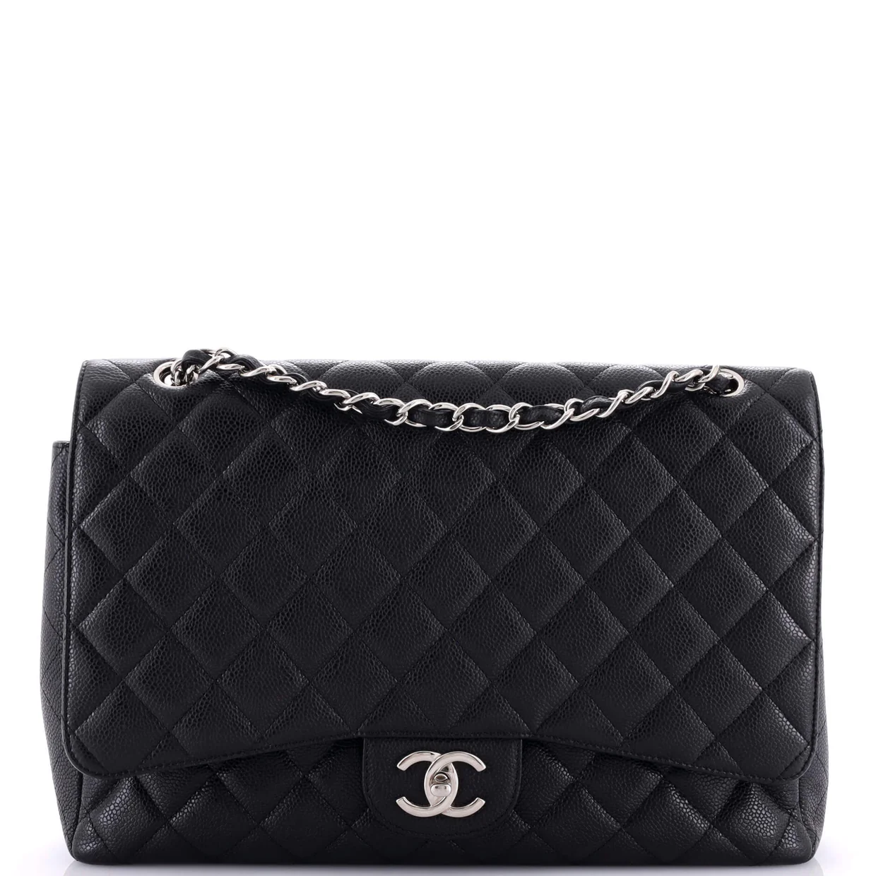 Classic Double Flap Bag Quilted Caviar Maxi - Deep Luxury