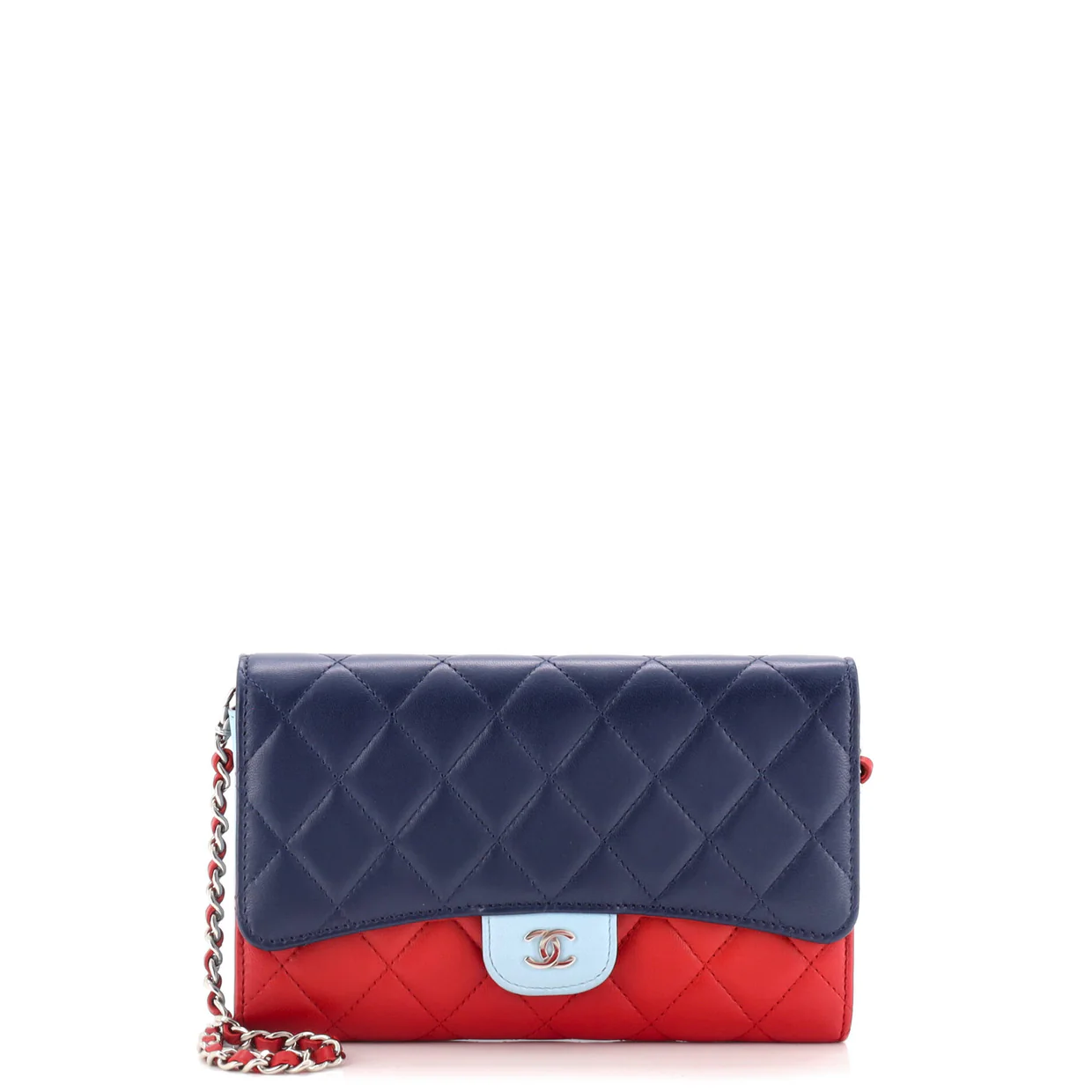 Wallet on Short Chain Quilted Lambskin - Deep Luxury
