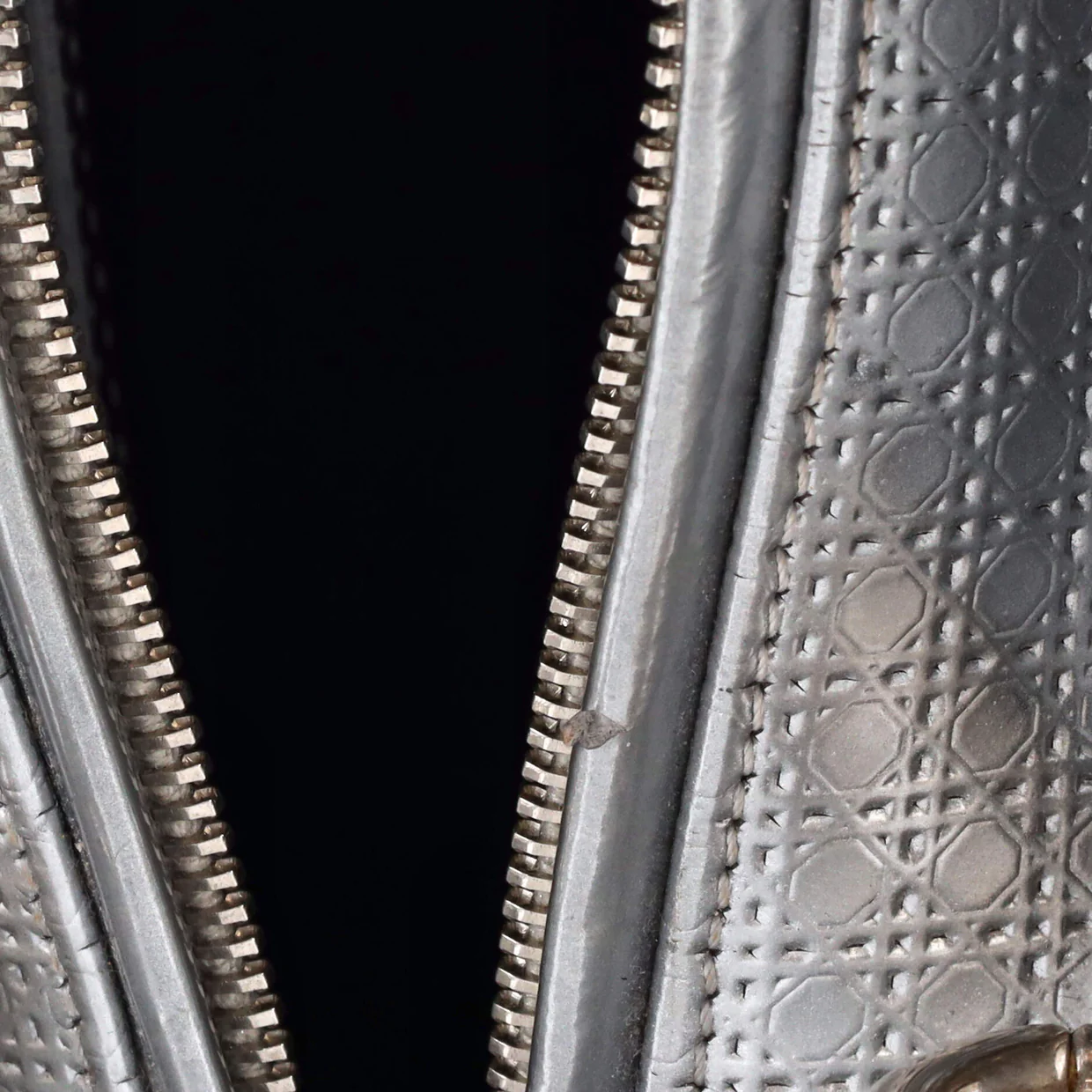 Lady Dior Bag Micro Cannage Metallic Calfskin Medium - Deep Luxury