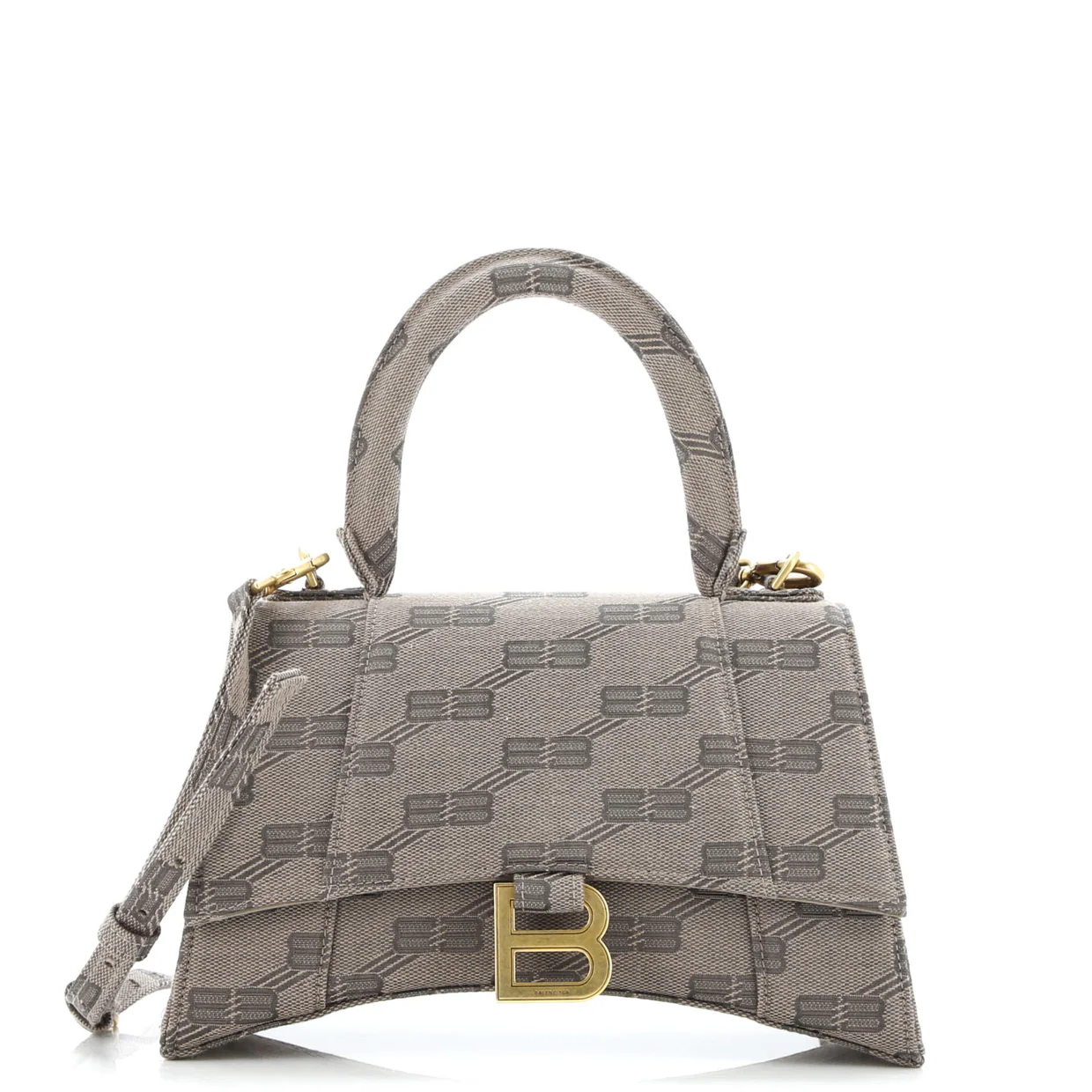 Hourglass Top Handle Bag BB Coated Canvas Small - Deep Luxury