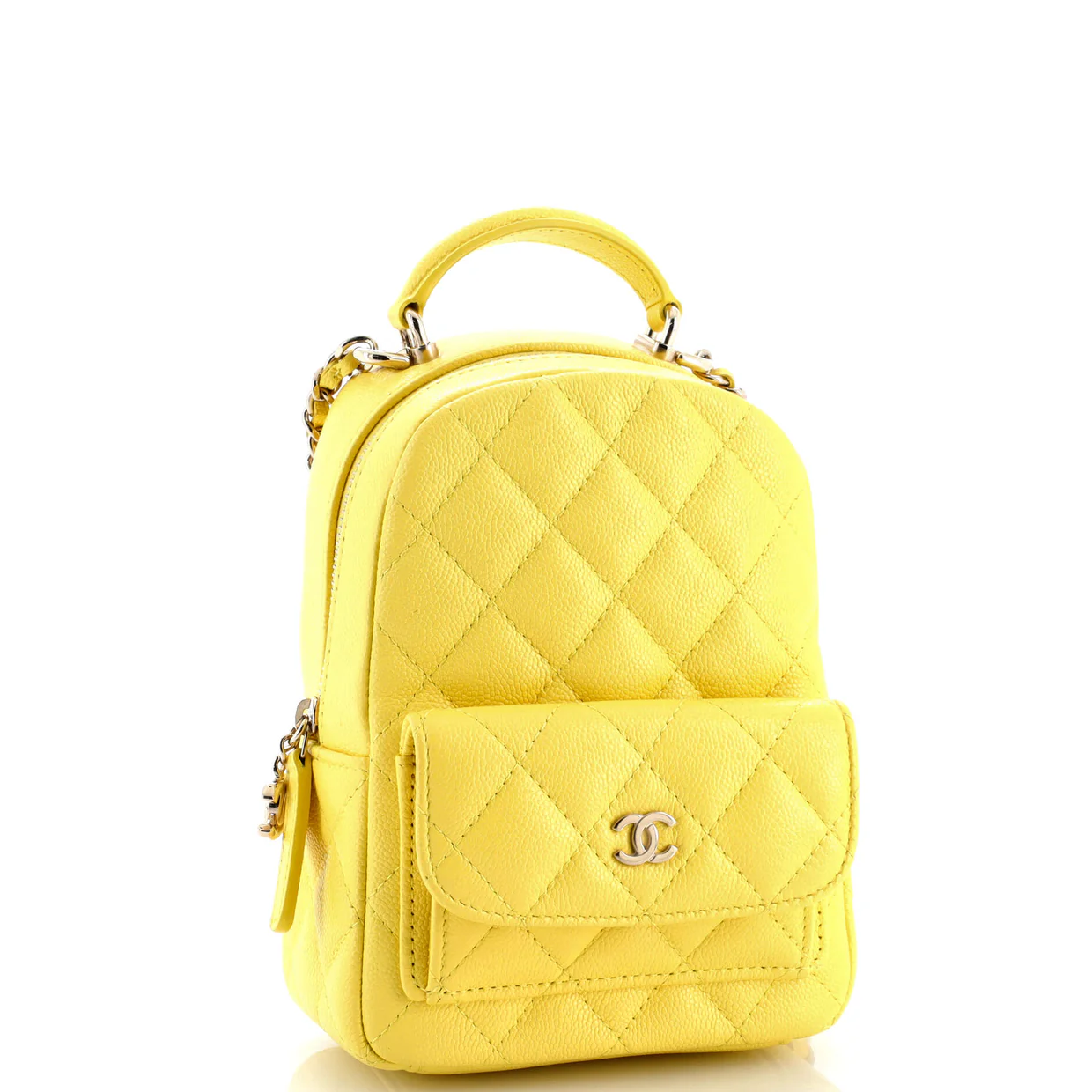 Classic CC Chain Pocket Backpack Quilted Caviar Mini - Deep Luxury