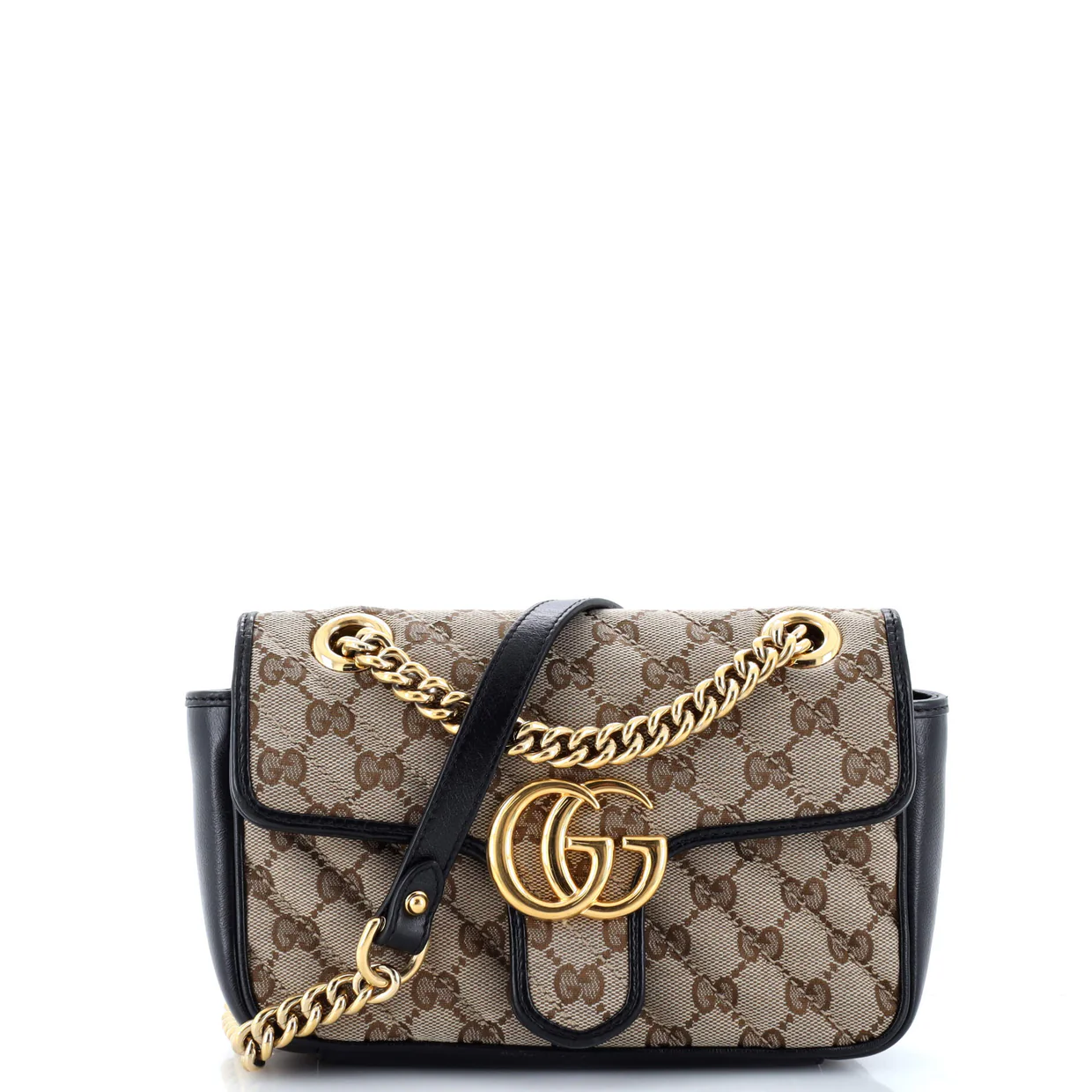 GG Marmont Flap Bag Diagonal Quilted GG Canvas Mini - Deep Luxury