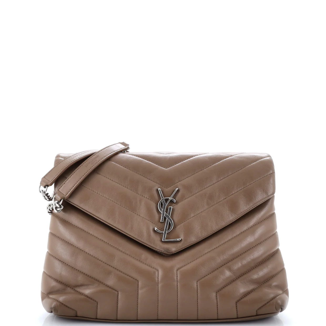 Loulou Shoulder Bag Matelasse Chevron Leather Medium - Deep Luxury