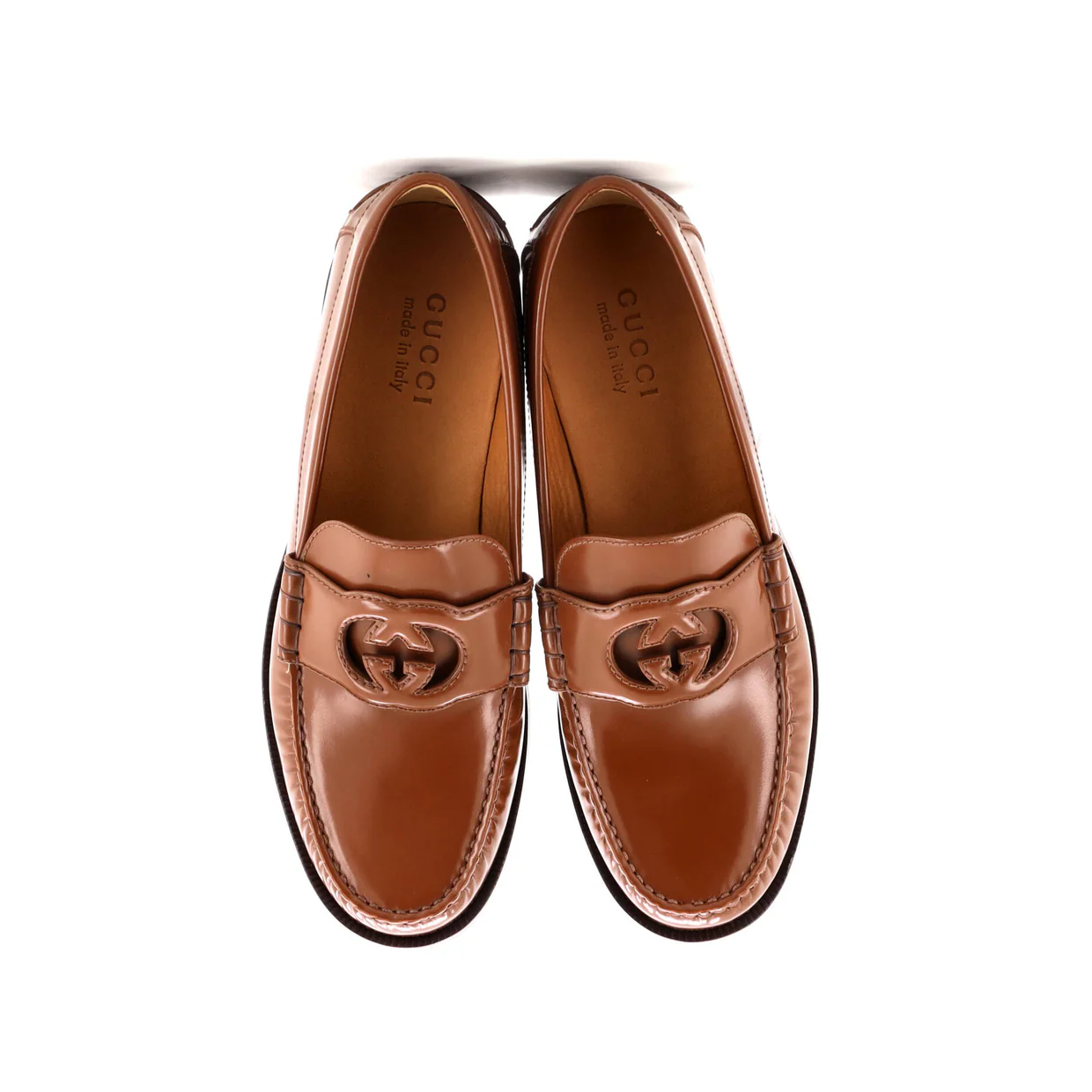 Men's Interlocking G Cutout Loafers Leather - Deep Luxury
