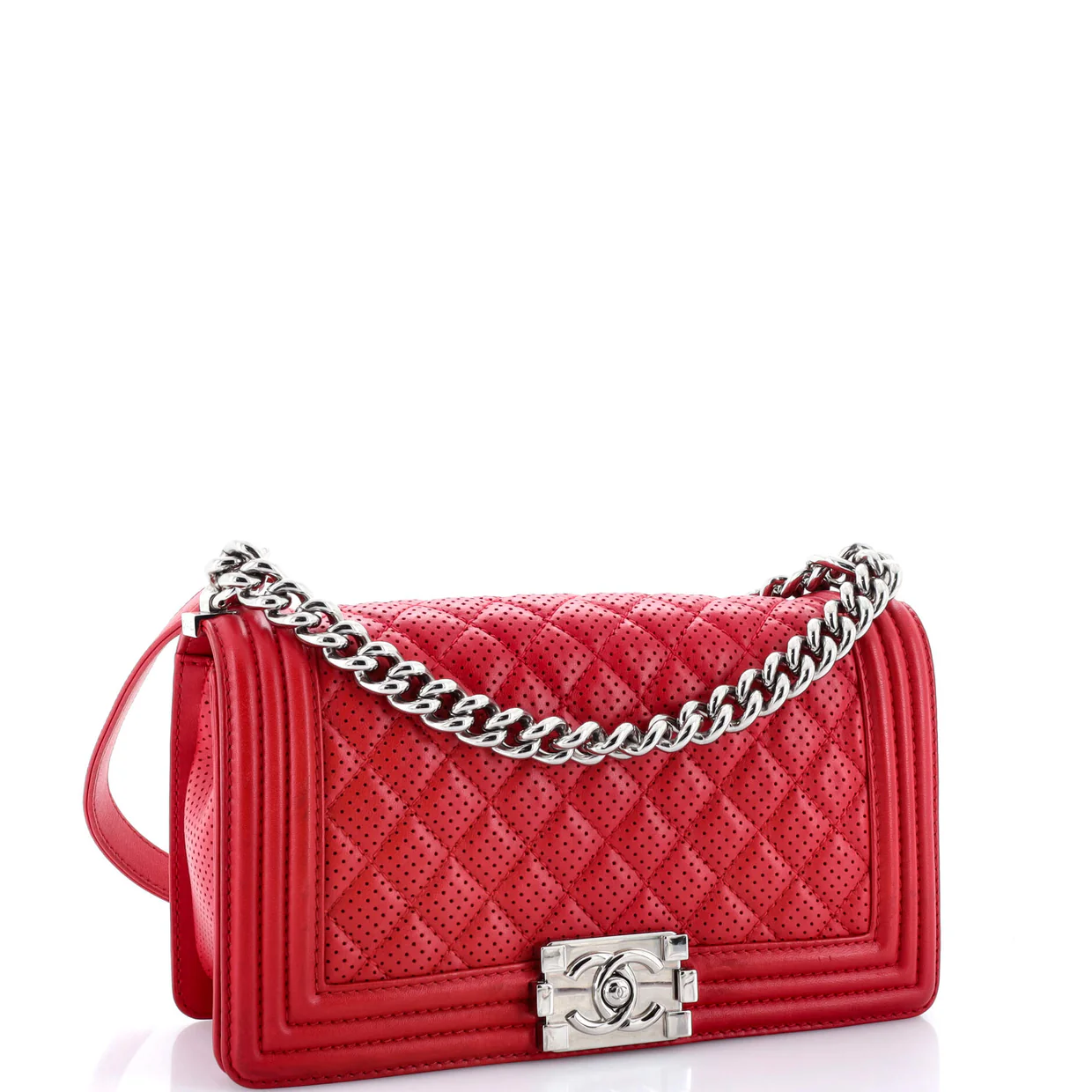 Boy Flap Bag Quilted Perforated Lambskin Old Medium - Deep Luxury