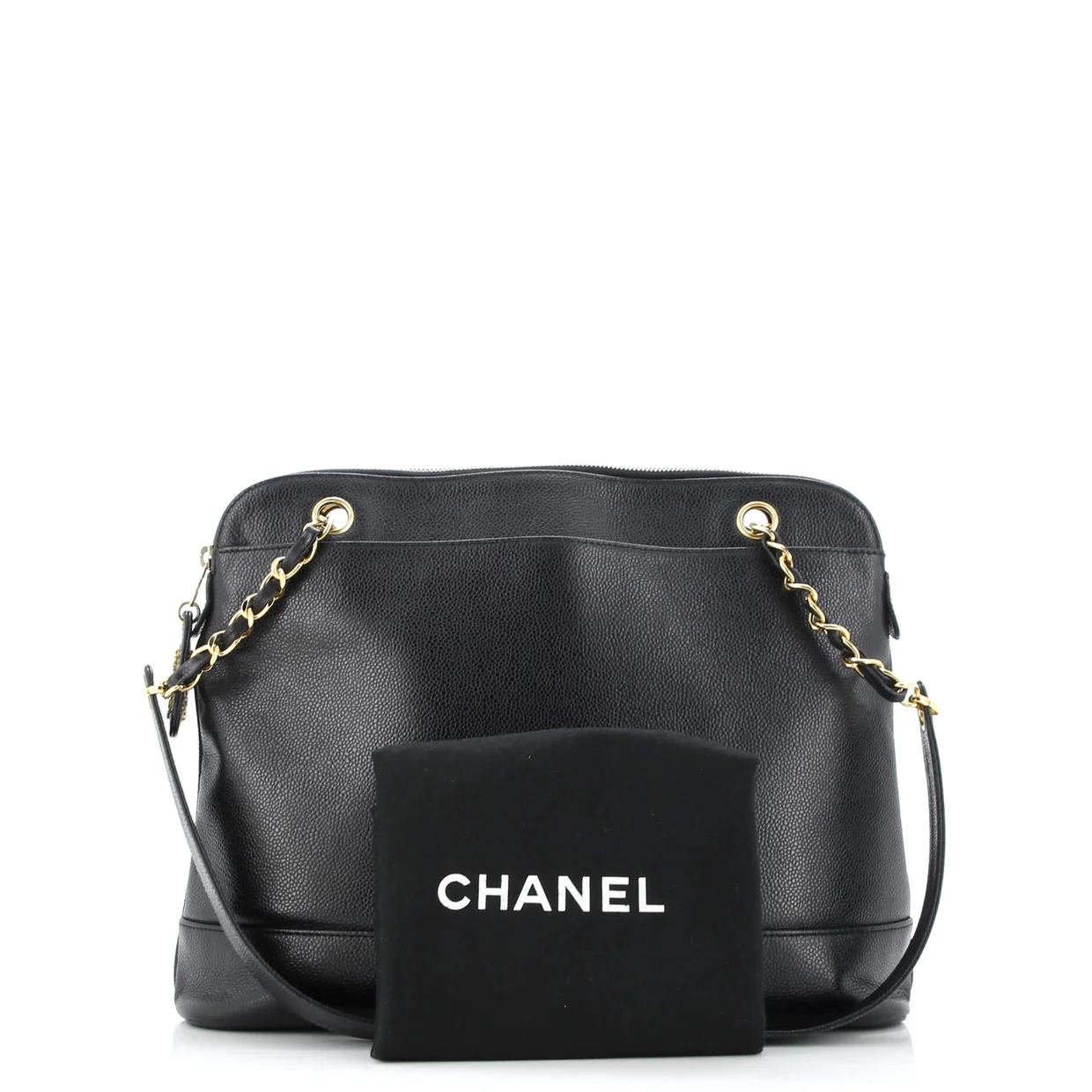 Vintage Logo Chain Tote Caviar Large - Deep Luxury