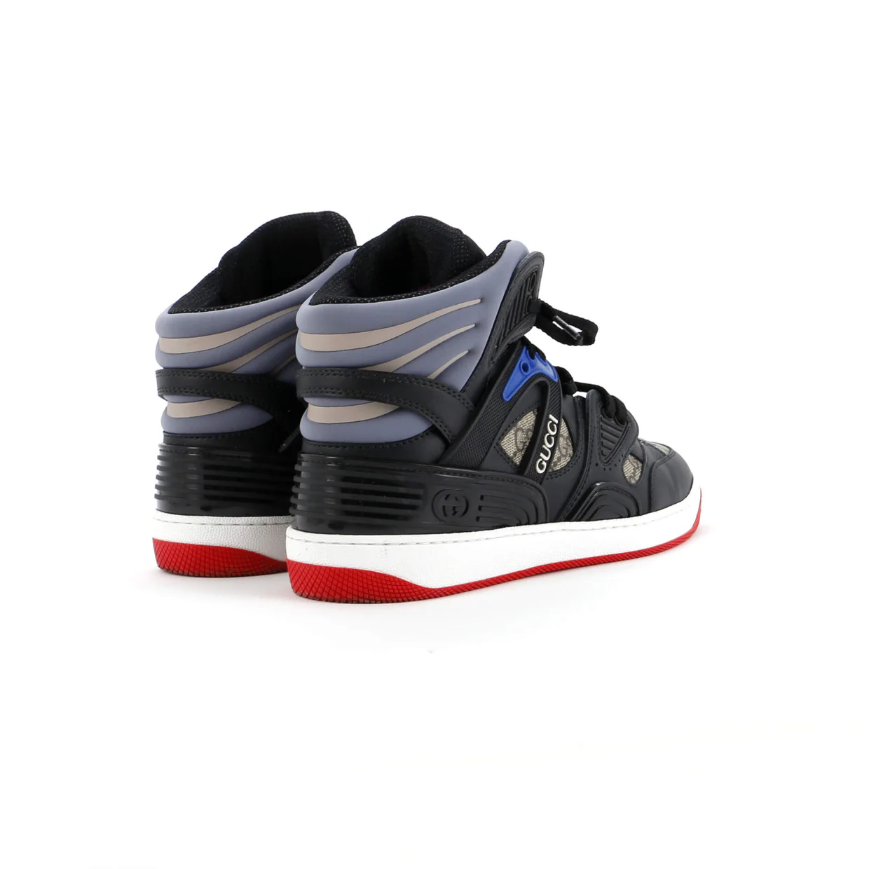 Men's Gucci Basket High-Top Sneakers GG Coated Canvas and Demetra - Deep Luxury