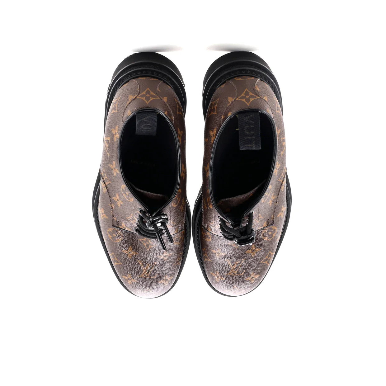 Men's Black Ice Derby Shoes Monogram Canvas - Deep Luxury