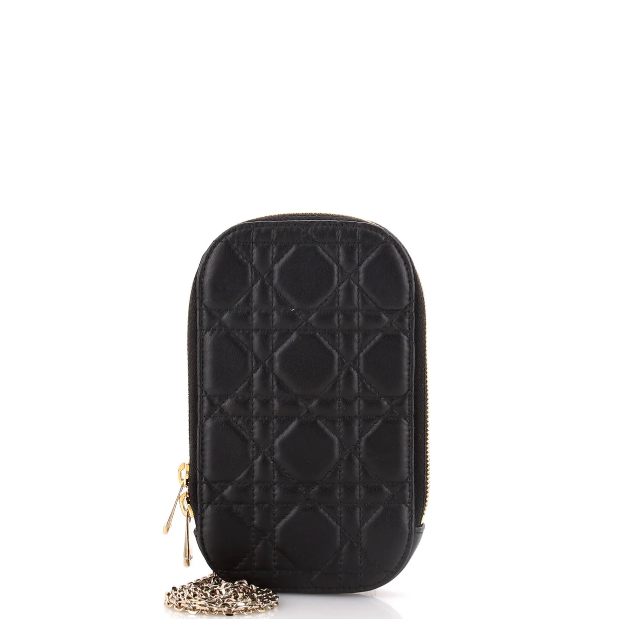 Lady Dior Phone Holder on Chain Cannage Quilt Lambskin - Deep Luxury