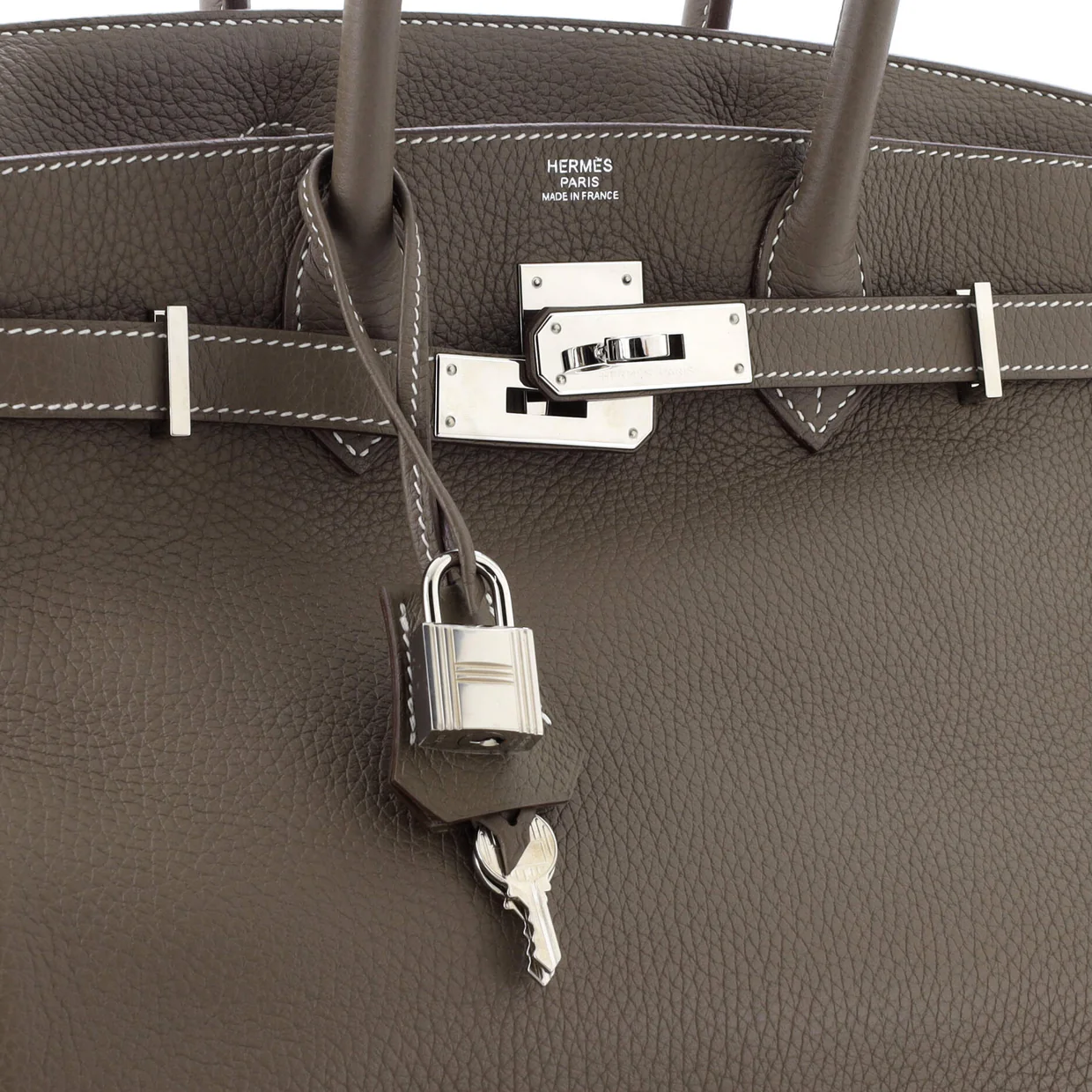 Birkin Handbag Grey Clemence with Palladium Hardware 30 - Deep Luxury