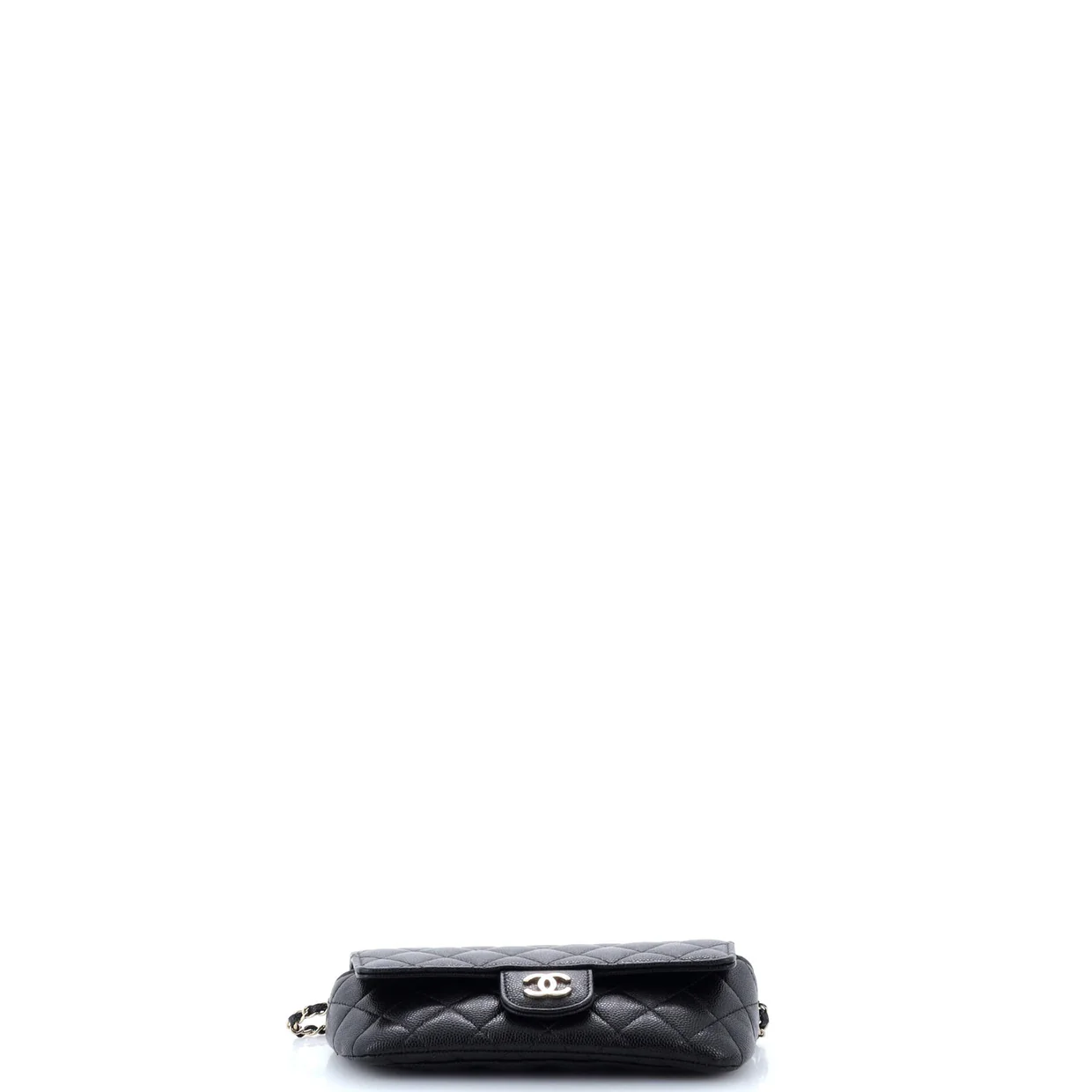 Classic Sunglasses Case with Chain Quilted Caviar - Deep Luxury