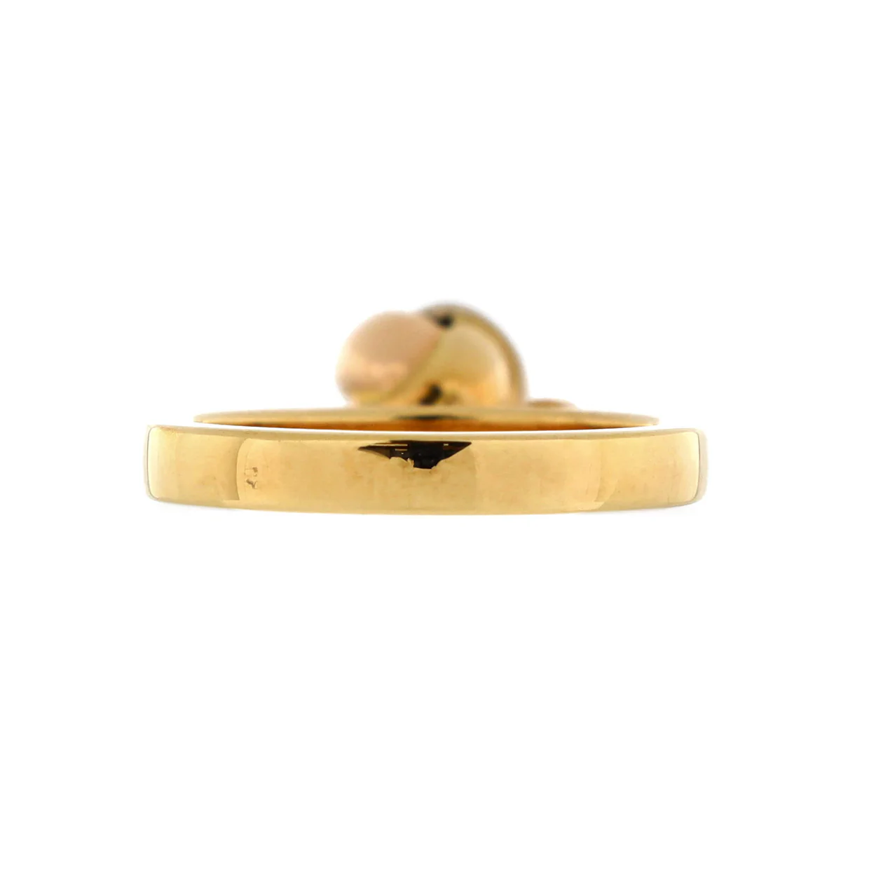 Trinity Knot Charm Ring 18K Yellow Gold with 18K Tricolor Gold and Diamond - Deep Luxury