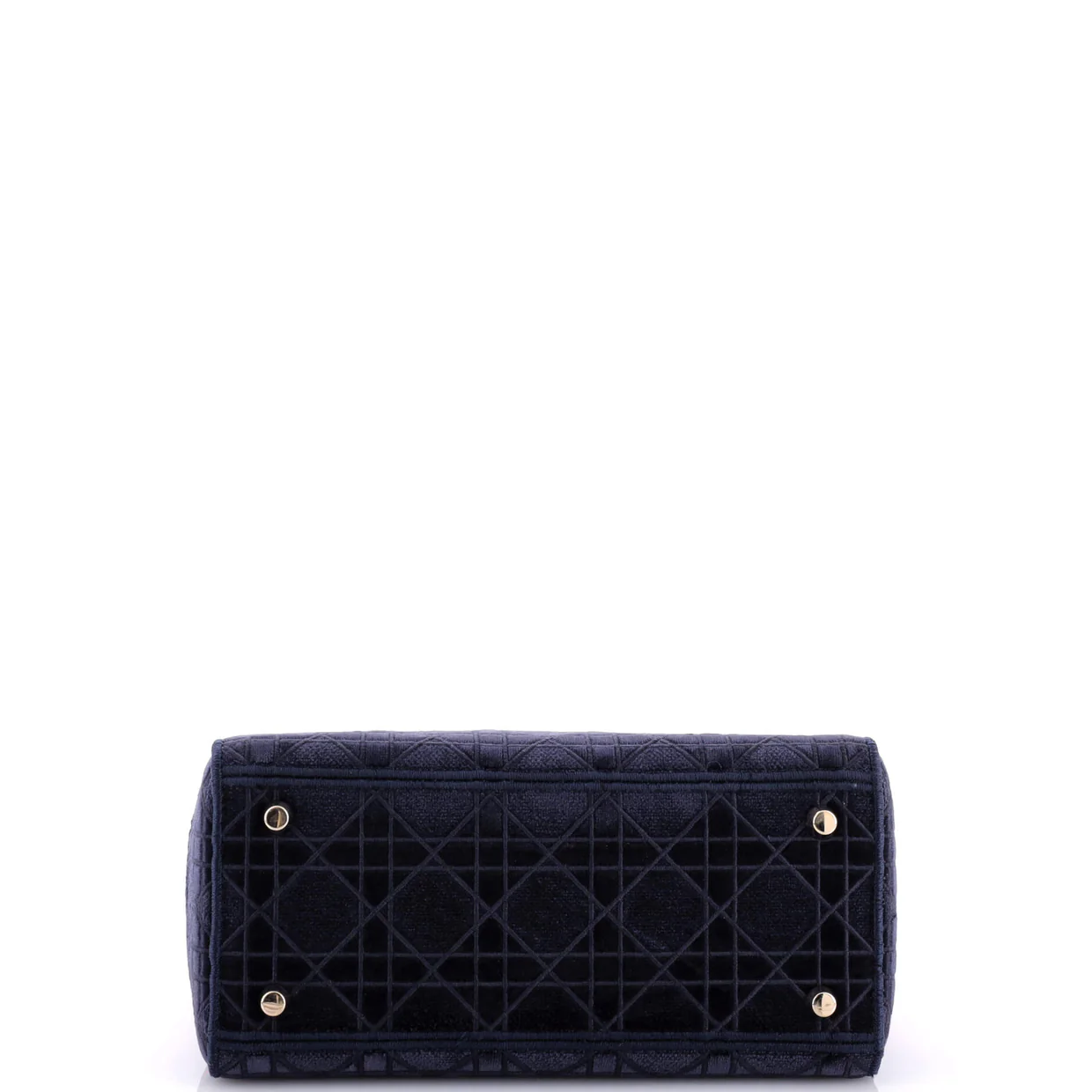 Lady D-Lite Bag Cannage Embroidered Velvet Medium - Deep Luxury
