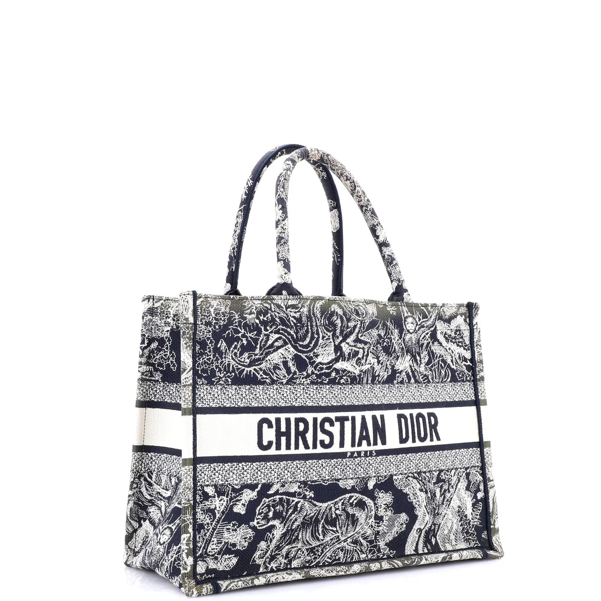 Book Tote Embroidered Canvas Medium - Deep Luxury