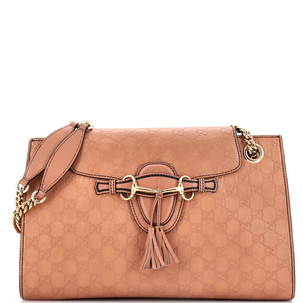 Emily Chain Flap Shoulder Bag Guccissima Leather Large - Deep Luxury