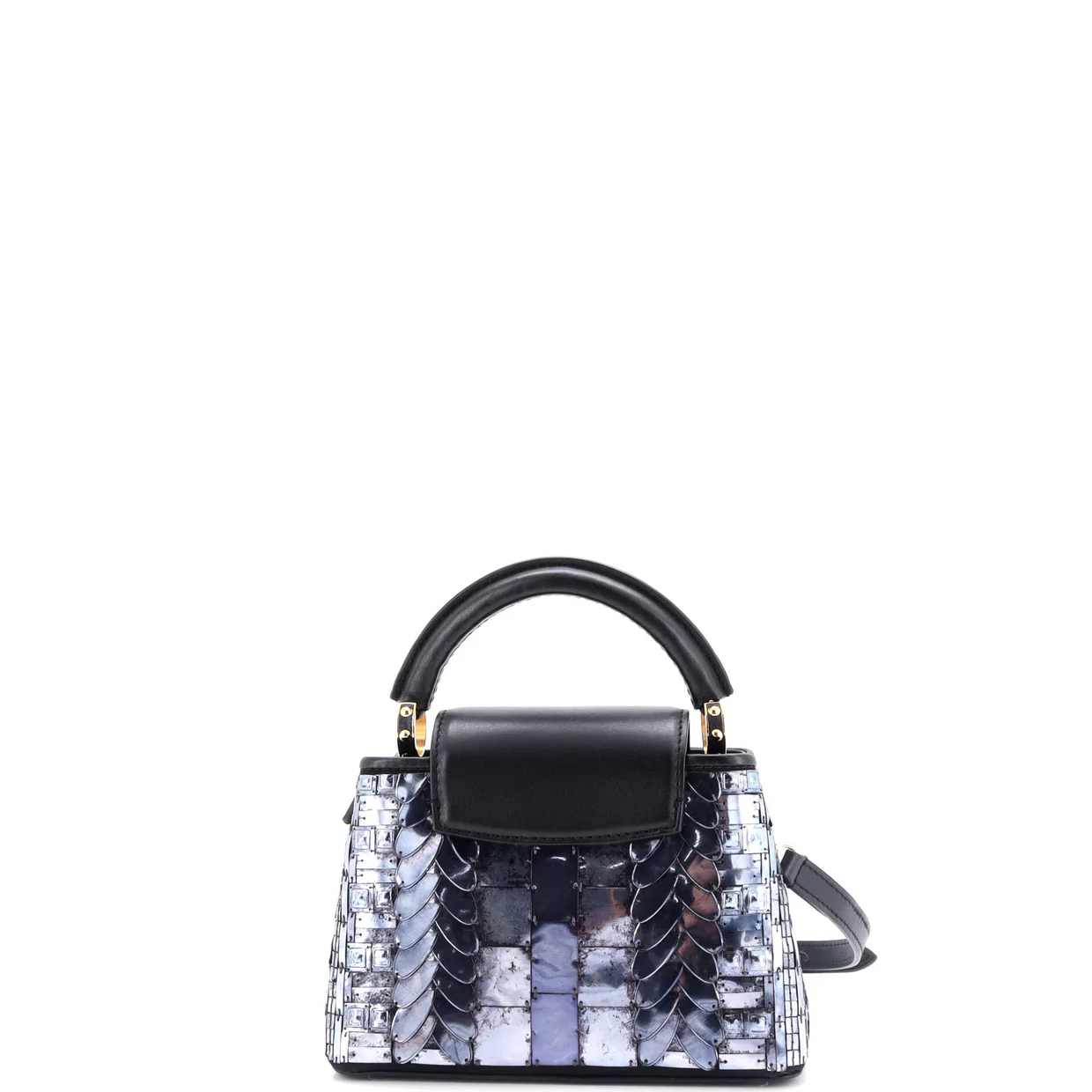 Capucines Bag Patchwork Sequin Embellished Satin Mini - Deep Luxury