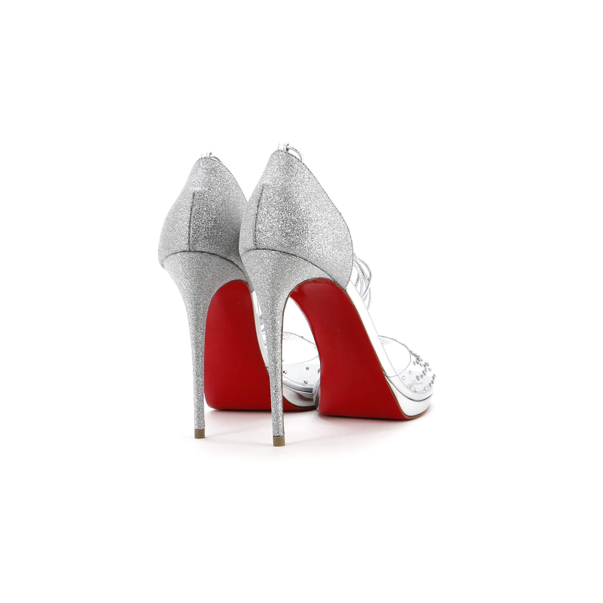 Women's Degratina Frou Heeled Sandals Glitter Leather with PVC 120 - Deep Luxury