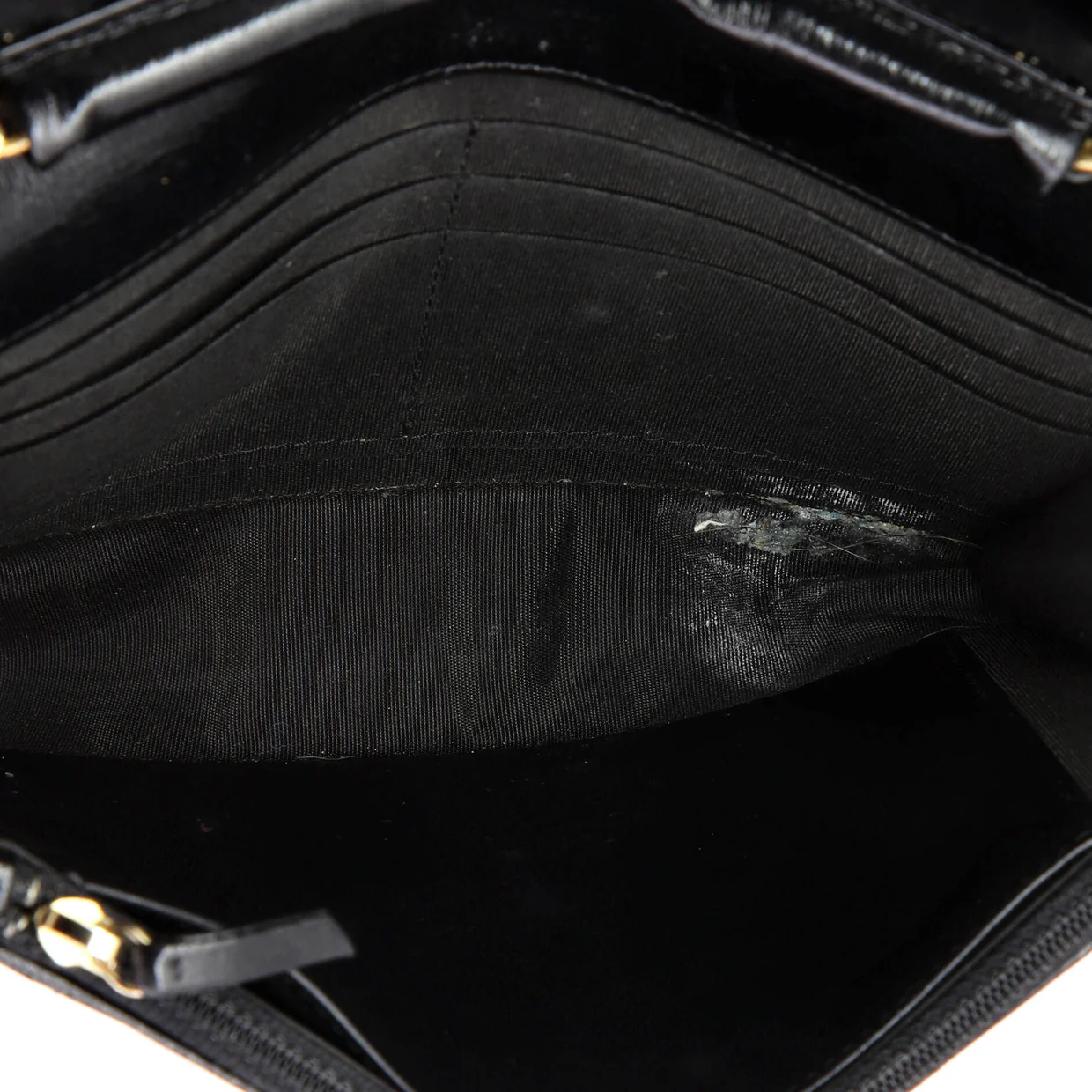 Logo Plate Wallet on Chain Quilted Goatskin - Deep Luxury