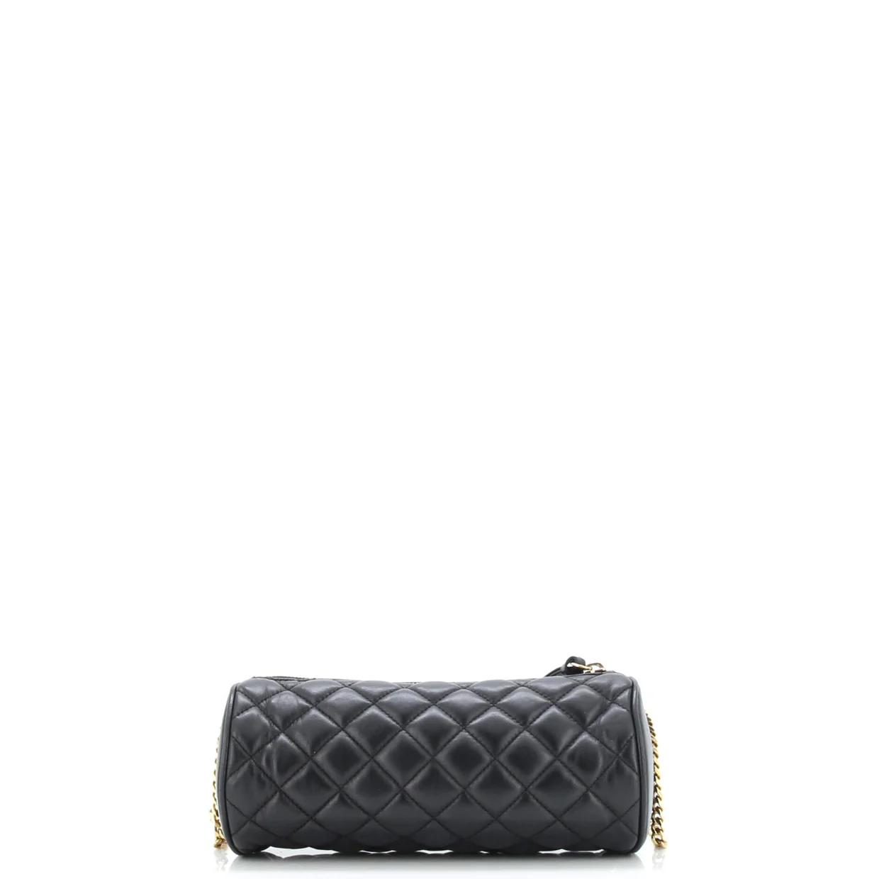 Medusa Chain Zip Shoulder Bag Quilted Leather - Deep Luxury