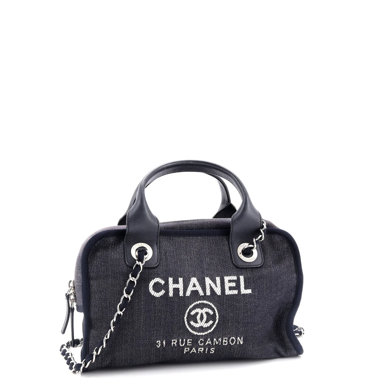 Deauville Bowling Bag Denim Small - Deep Luxury