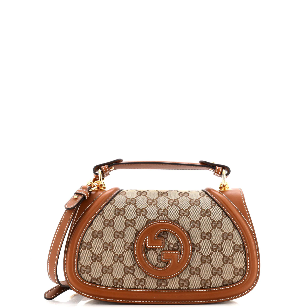 Blondie NM Top Handle Bag GG Coated Canvas with Leather Medium - Deep Luxury