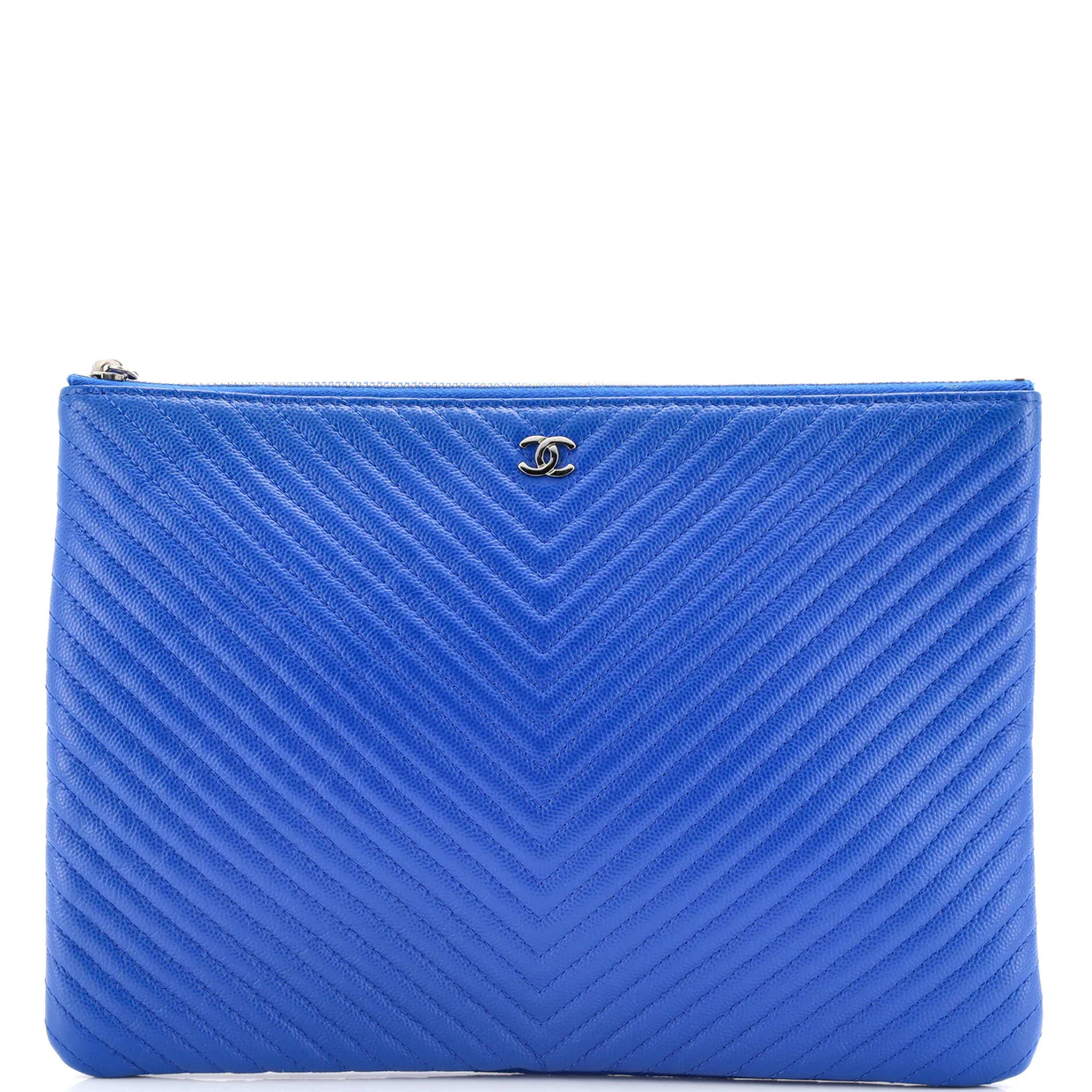O Case Clutch Chevron Caviar Medium - Deep Luxury