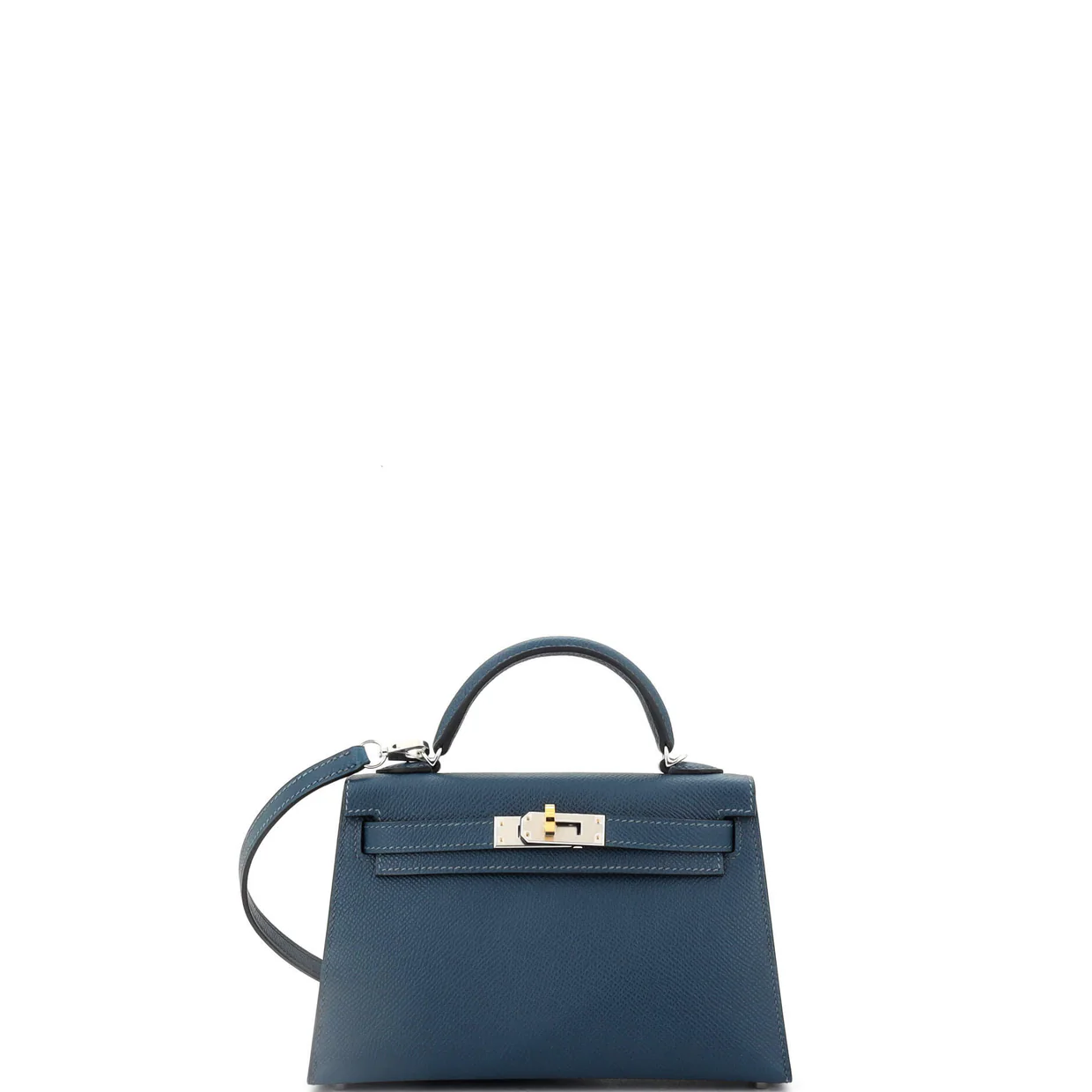 Kelly Mini II Bag Bleu De Prusse Epsom with Electrum Hardware 20 - Deep Luxury