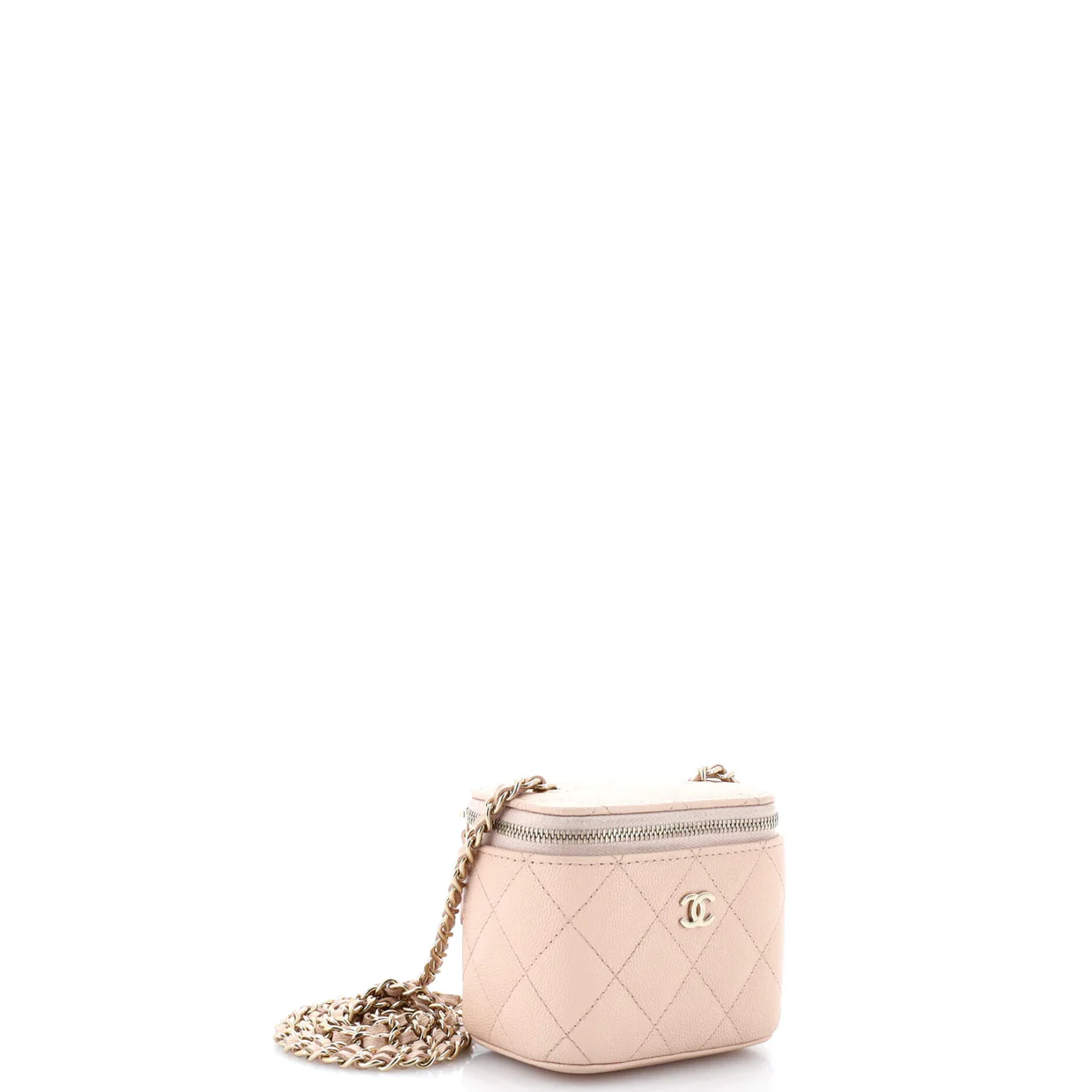 Classic Vanity Case with Chain Quilted Caviar Mini - Deep Luxury