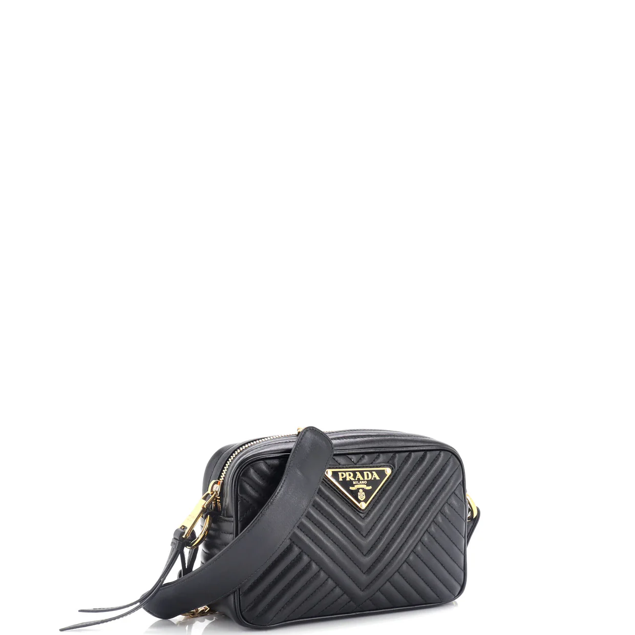 Camera Bag Chevron Leather Small - Deep Luxury