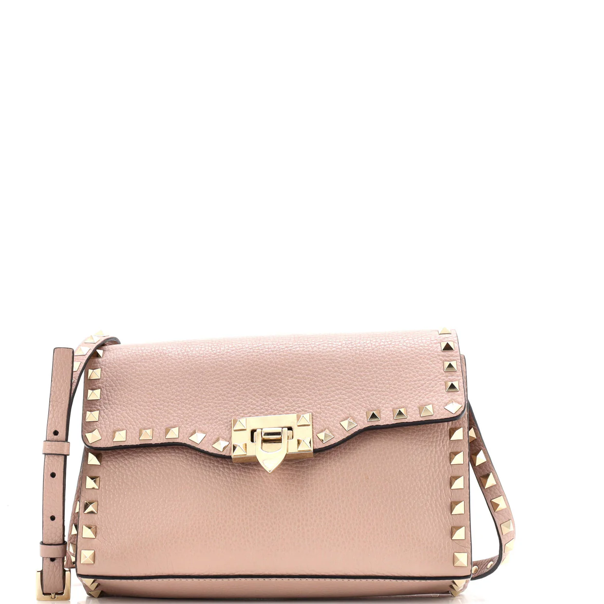 Rockstud Flip Lock Flap Bag Leather Medium - Deep Luxury