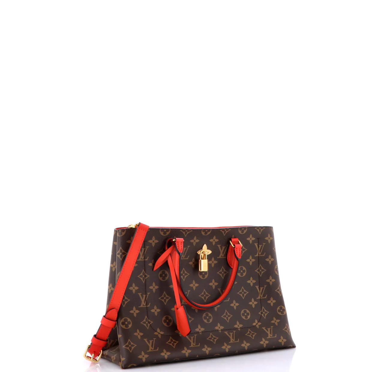 Flower Tote Monogram Canvas with Leather - Deep Luxury