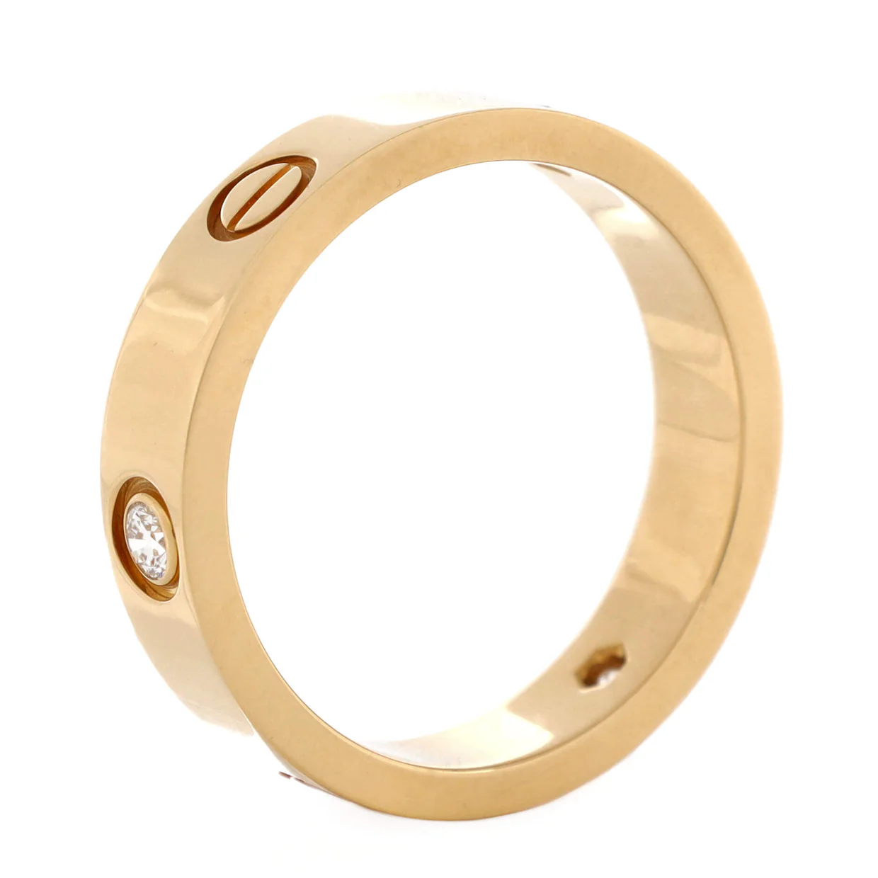 Love 3 Diamonds Band Ring 18K Yellow Gold with Diamonds - Deep Luxury