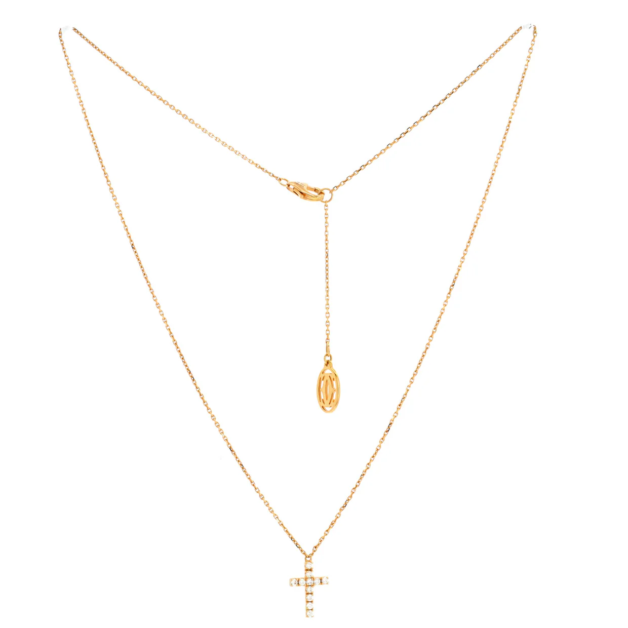 Cross Pendant Necklace 18K Rose Gold with Diamonds - Deep Luxury