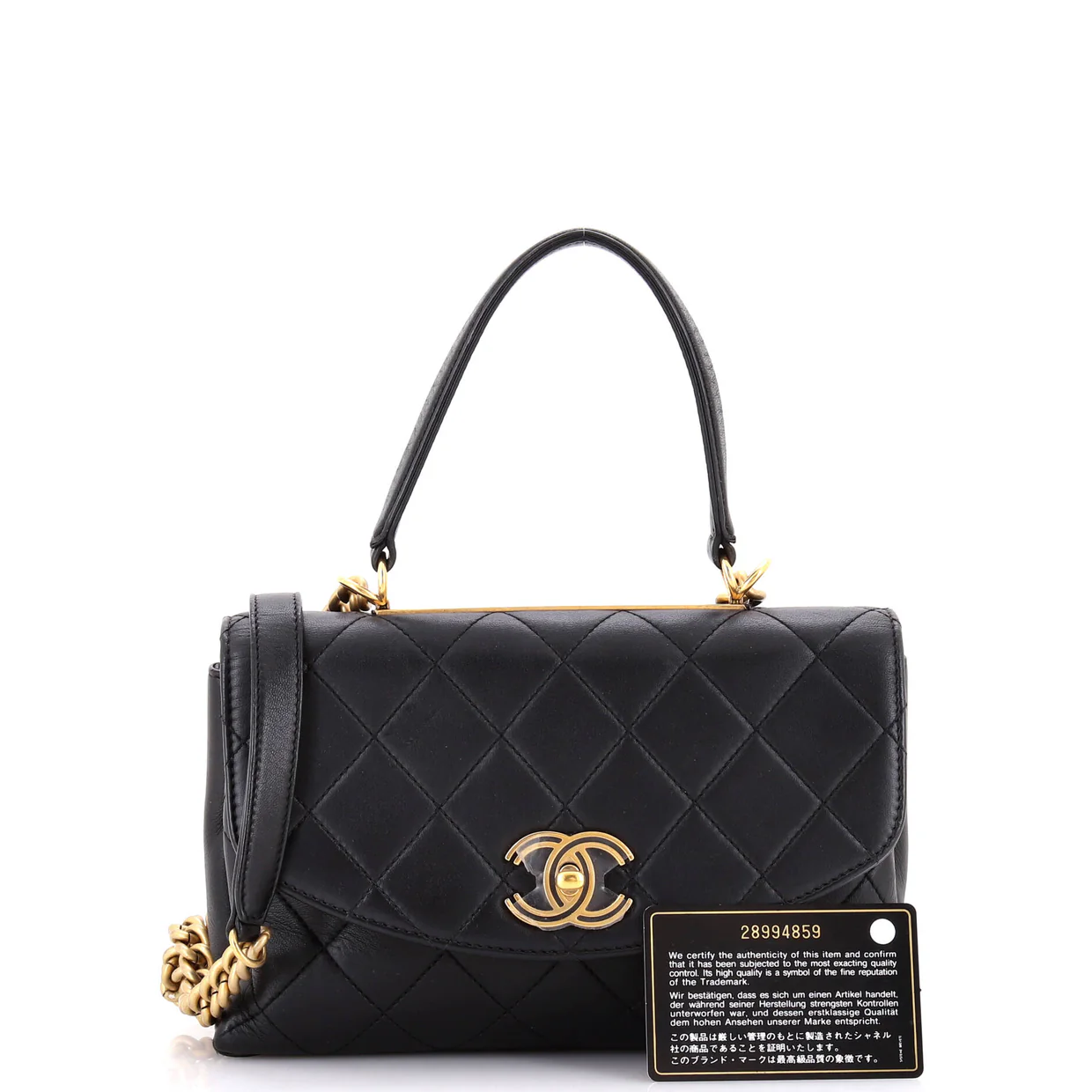 Trendy Spirit Top Handle Bag Quilted Lambskin Medium - Deep Luxury