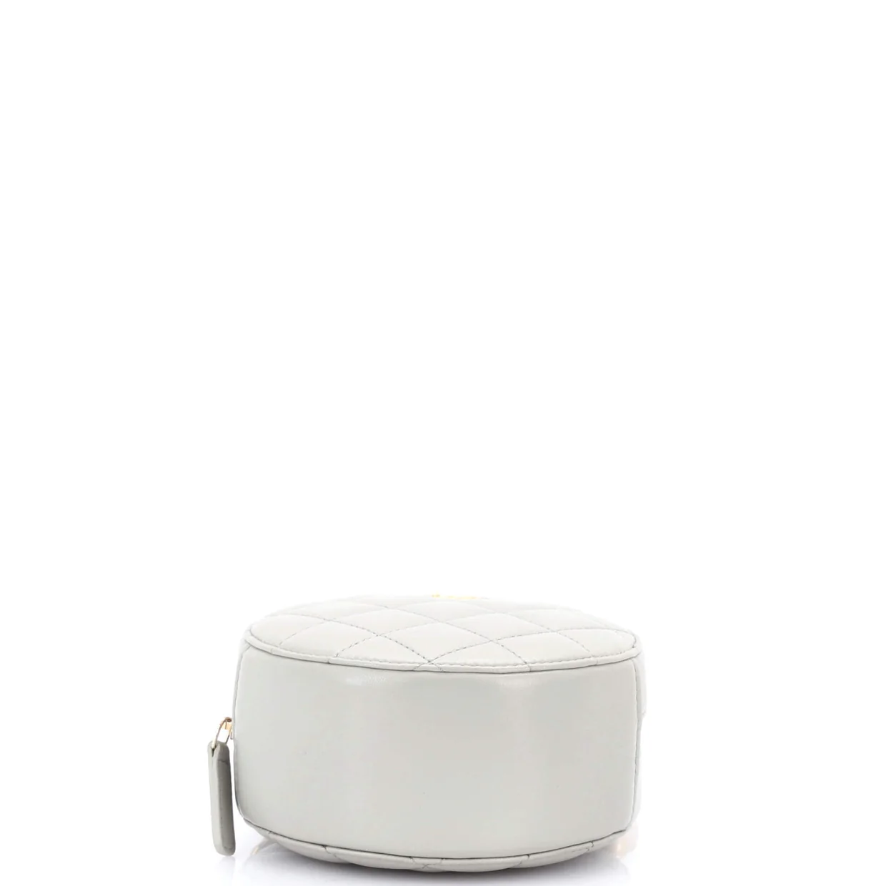 Pearl Crush Round Clutch with Chain Quilted Lambskin - Deep Luxury