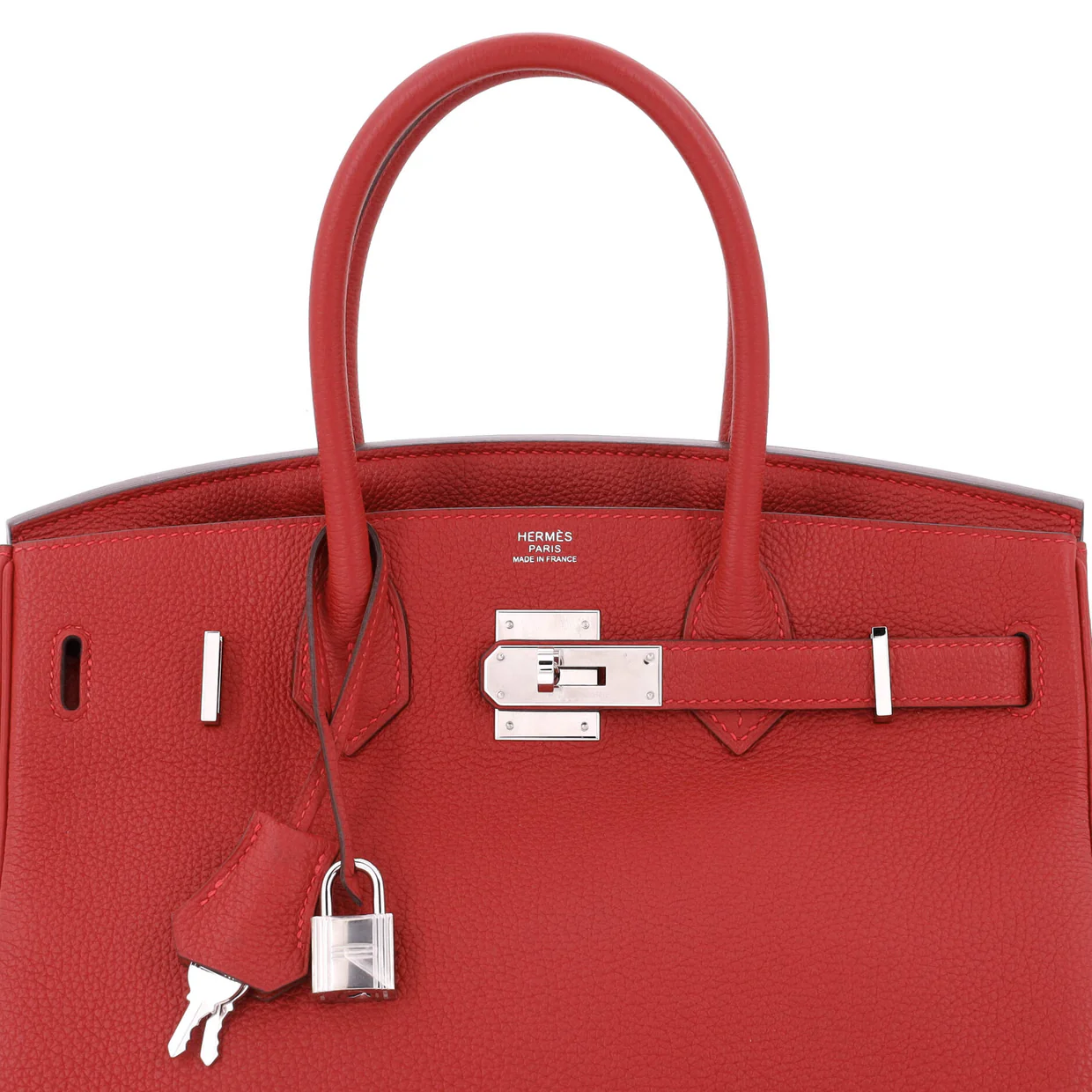 Birkin Handbag Rouge Vif Togo with Palladium Hardware 30 - Deep Luxury