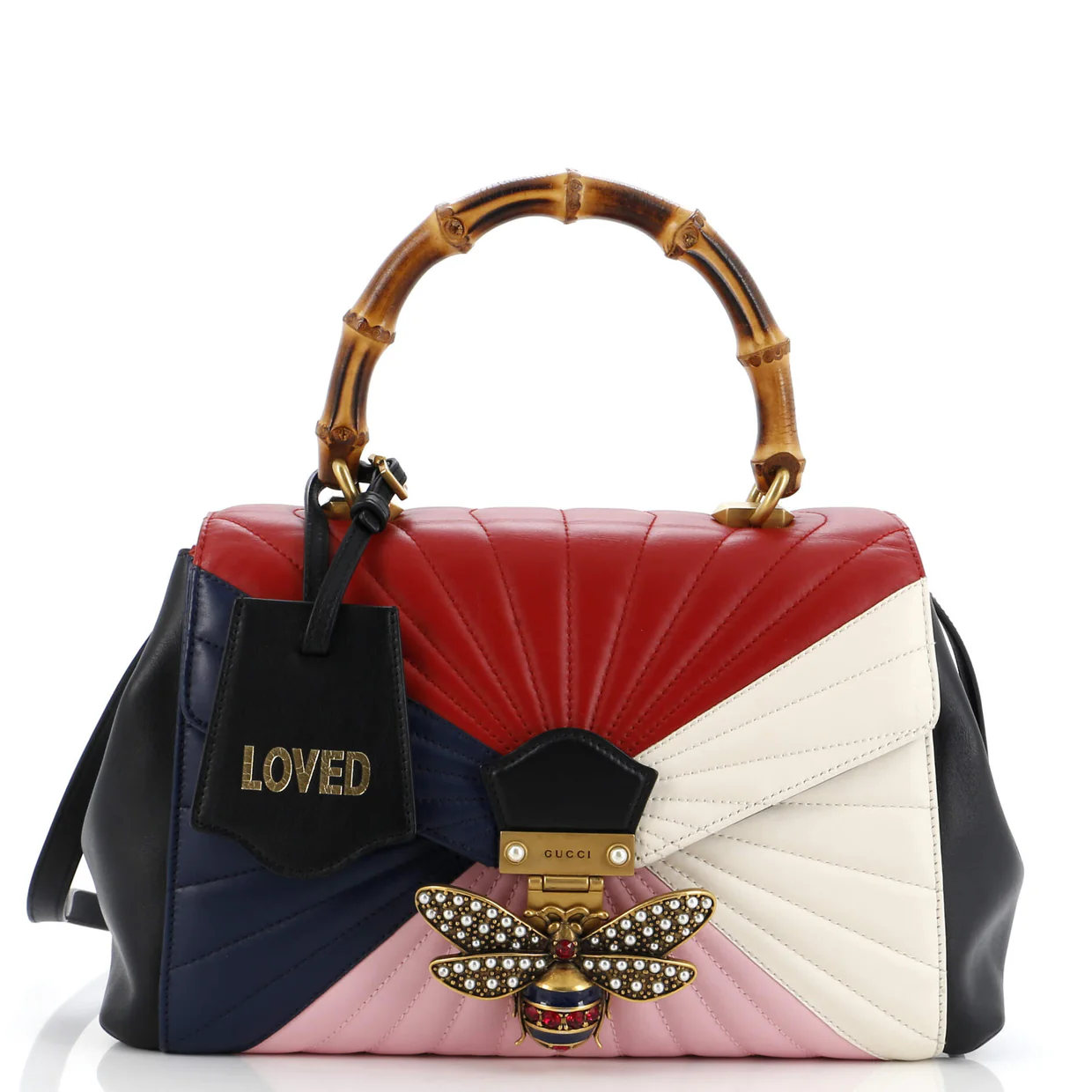 Queen Margaret Top Handle Bag Multicolor Quilted Leather Medium - Deep Luxury