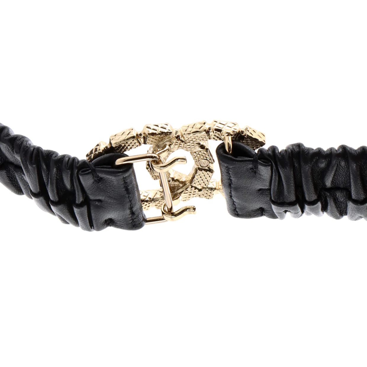 CC Elastic Belt Leather with Metal and Crystals 75 - Deep Luxury